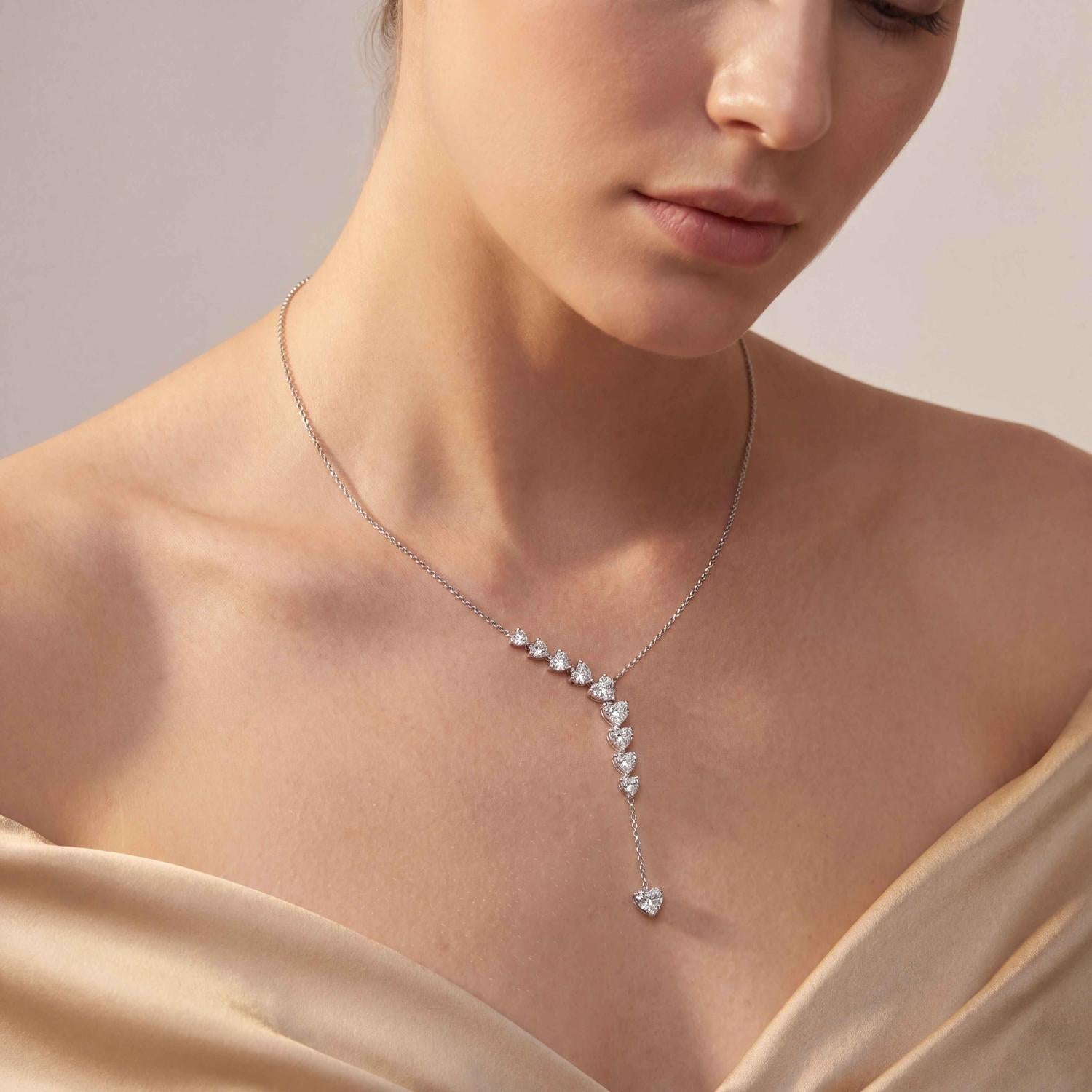 9K White Gold Lab Grown Diamond NECKLACE 4.92 ctw N08550HT-4.88CT-16IN