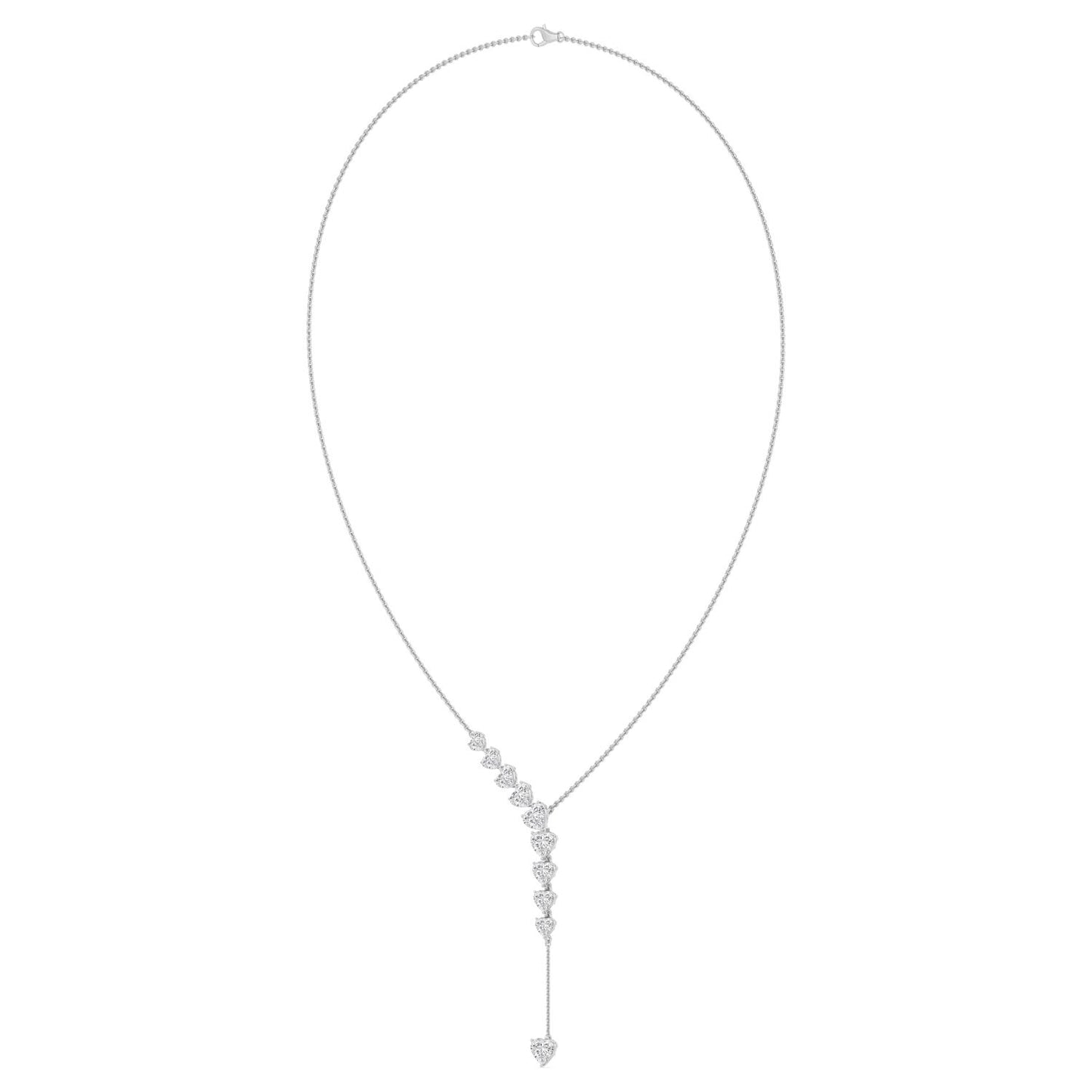 9K White Gold Lab Grown Diamond NECKLACE 4.92 ctw N08550HT-4.88CT-16IN