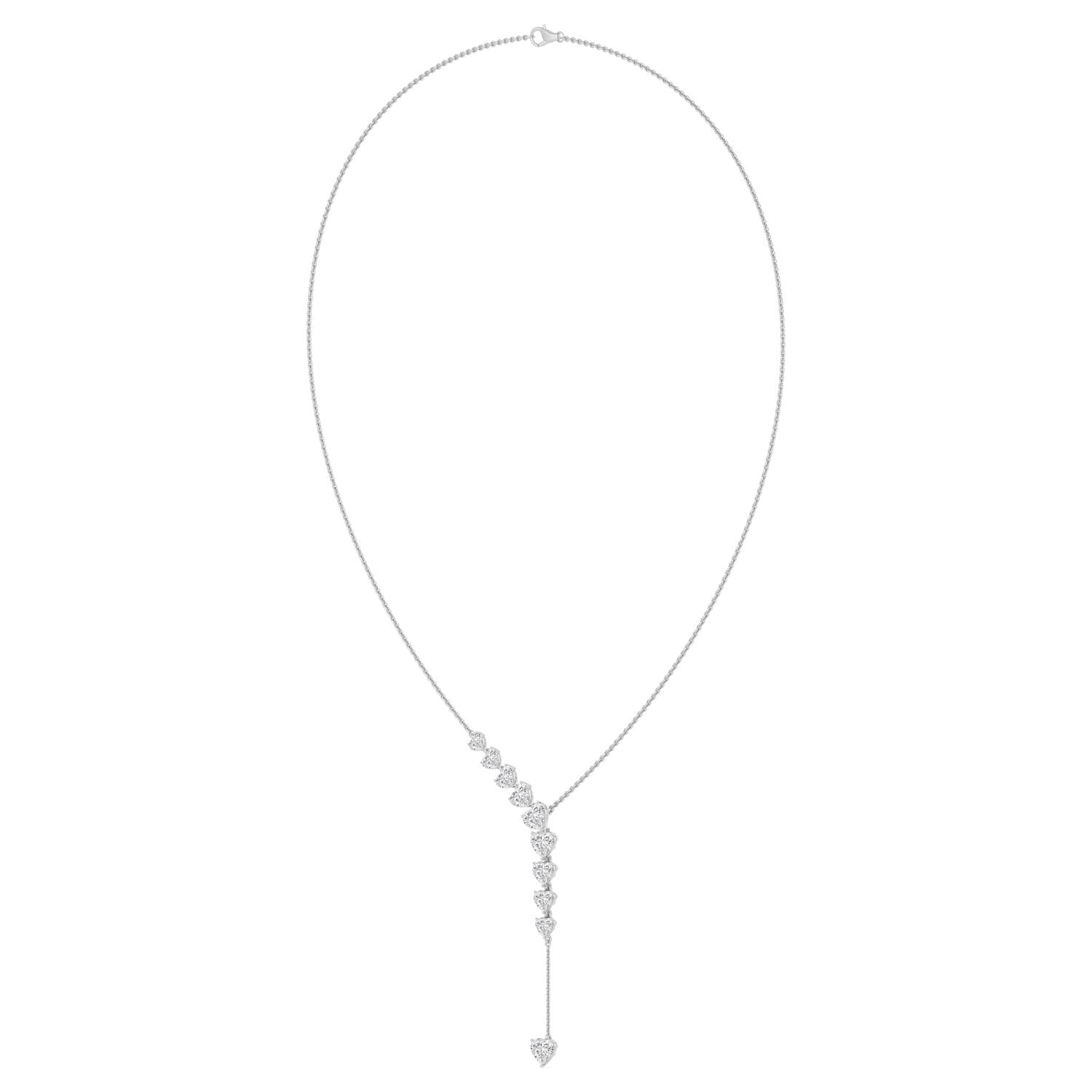 9K White Gold Lab Grown Diamond NECKLACE 4.92 ctw N08550HT-4.88CT-16IN
