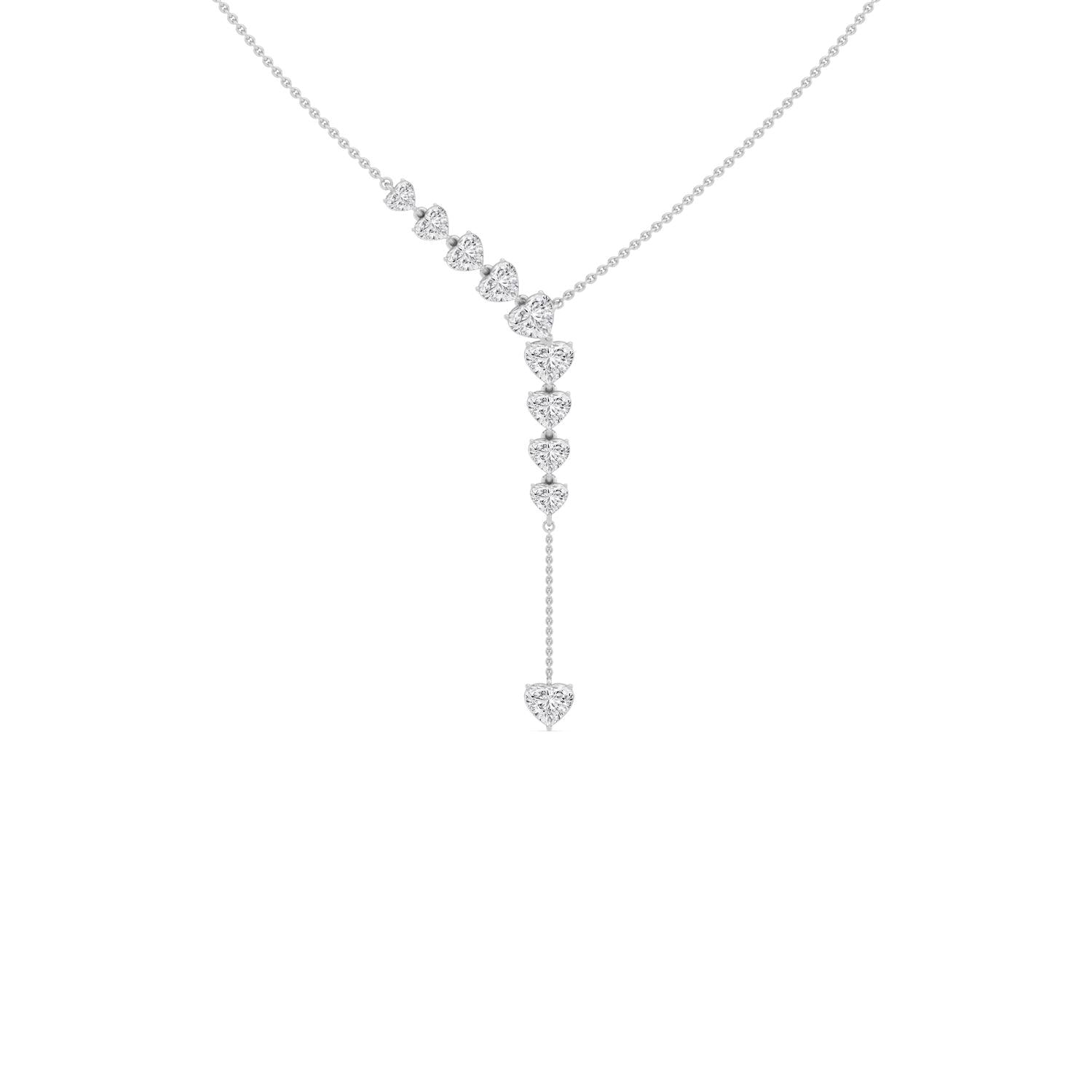 9K White Gold Lab Grown Diamond NECKLACE 4.92 ctw N08550HT-4.88CT-16IN