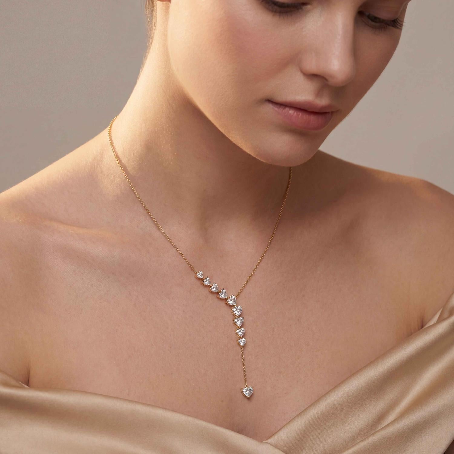 9K Yellow Gold Lab Grown Diamond NECKLACE 4.92 ctw N08550HT-4.88CT-16IN