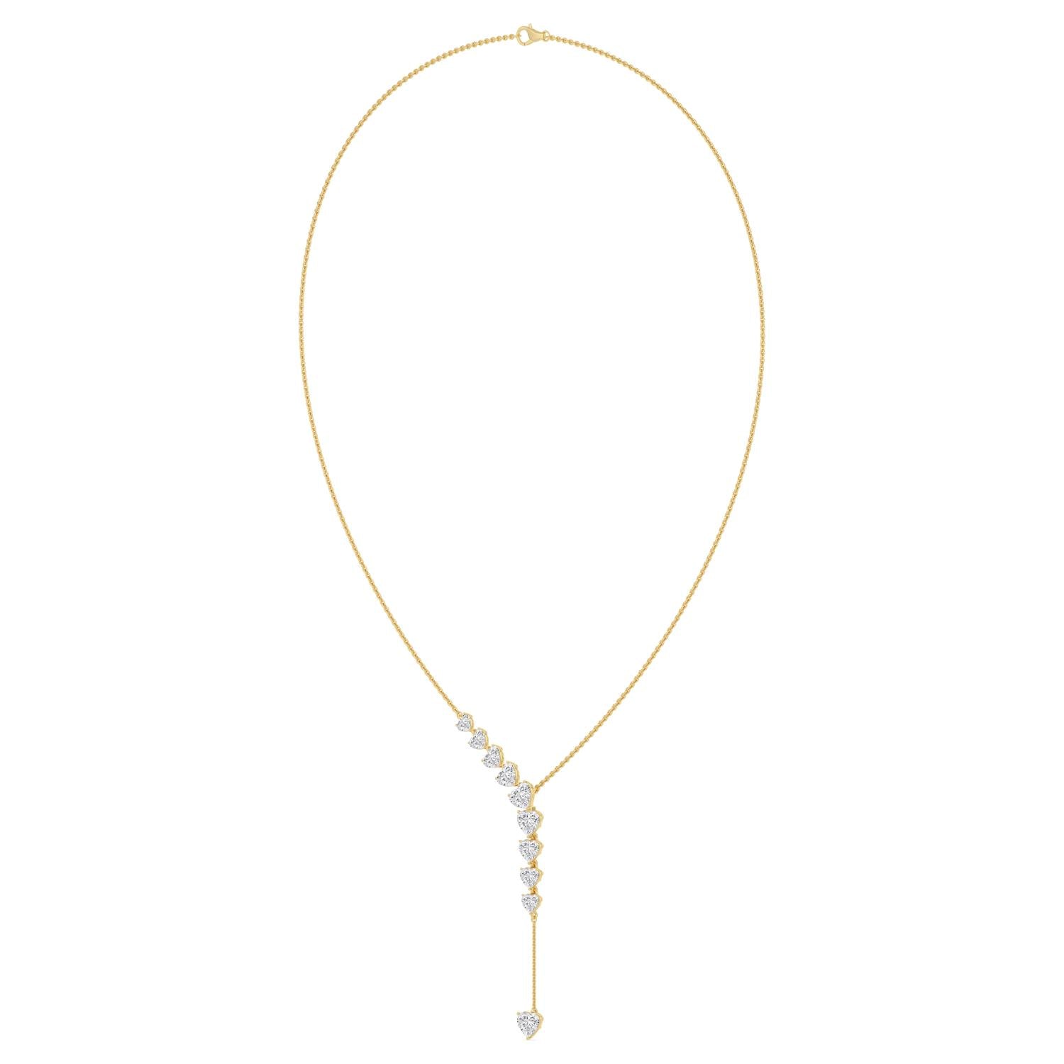 9K Yellow Gold Lab Grown Diamond NECKLACE 4.92 ctw N08550HT-4.88CT-16IN