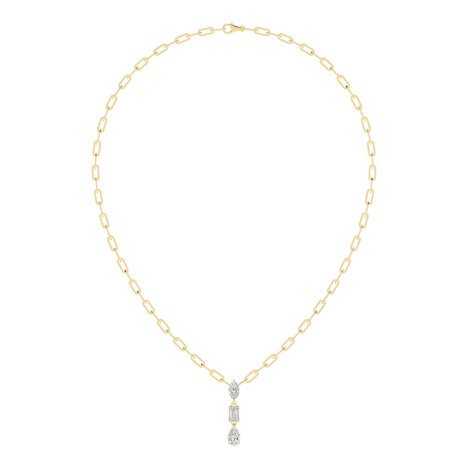Yellow Gold Lab Grown Diamond NECKLACE 2.84 ctw N08651-2.75CT-18IN