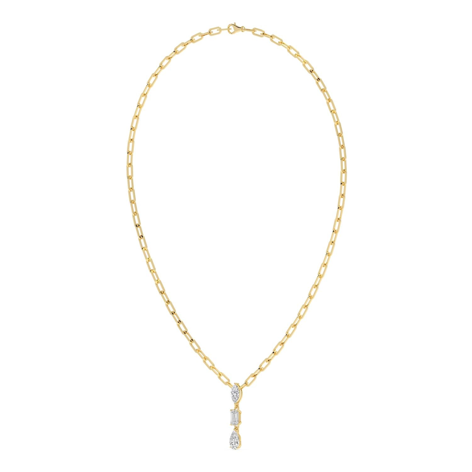 Yellow Gold Lab Grown Diamond NECKLACE 2.84 ctw N08651-2.75CT-18IN