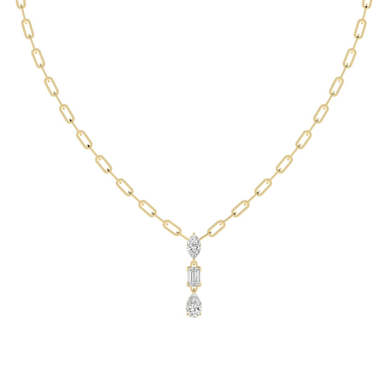 Yellow Gold Lab Grown Diamond NECKLACE 2.84 ctw N08651-2.75CT-18IN