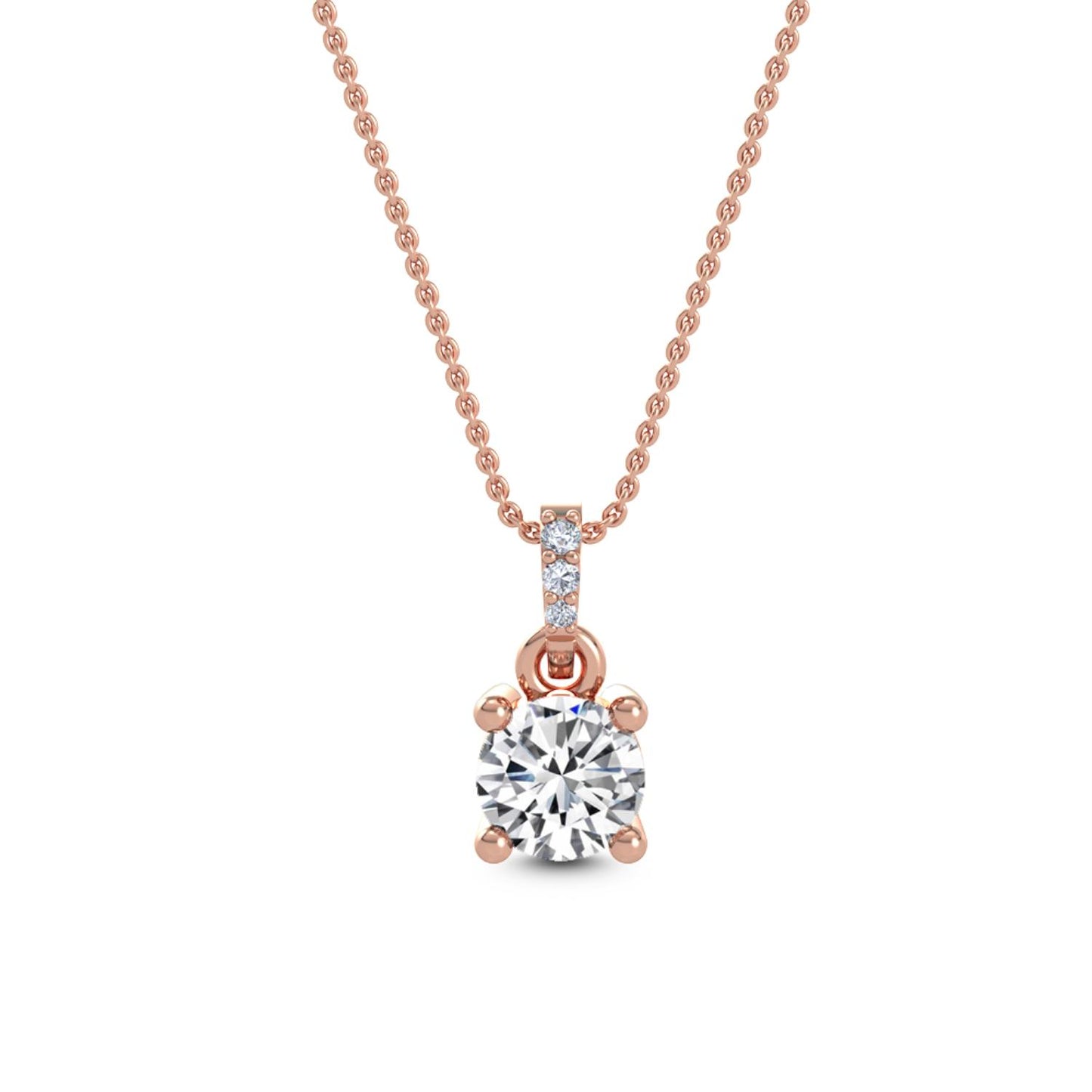 9K Rose Gold Lab Grown Diamond PENDANT 0.78 ctw P31591-0.75CT