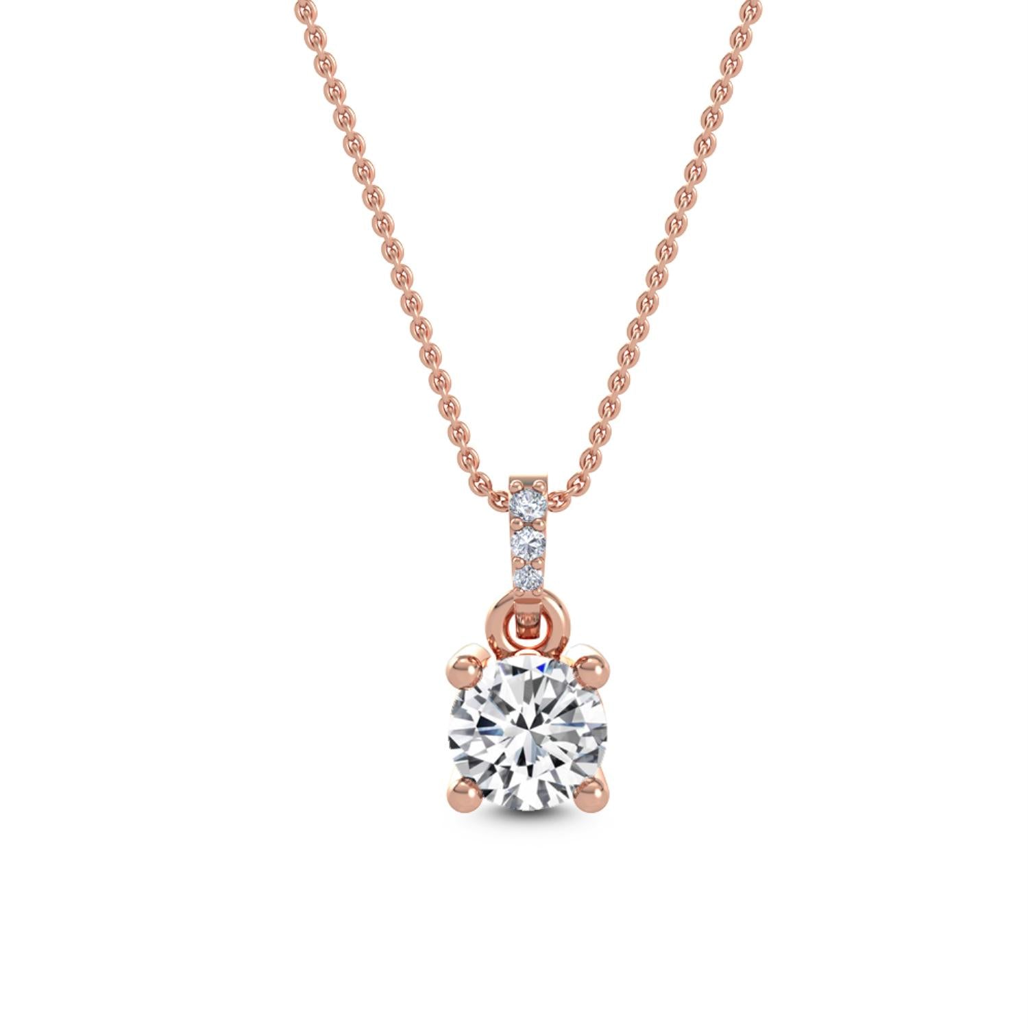 9K Rose Gold Lab Grown Diamond PENDANT 0.78 ctw P31591-0.75CT