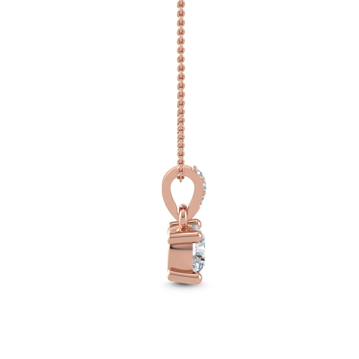 9K Rose Gold Lab Grown Diamond PENDANT 0.78 ctw P31591-0.75CT