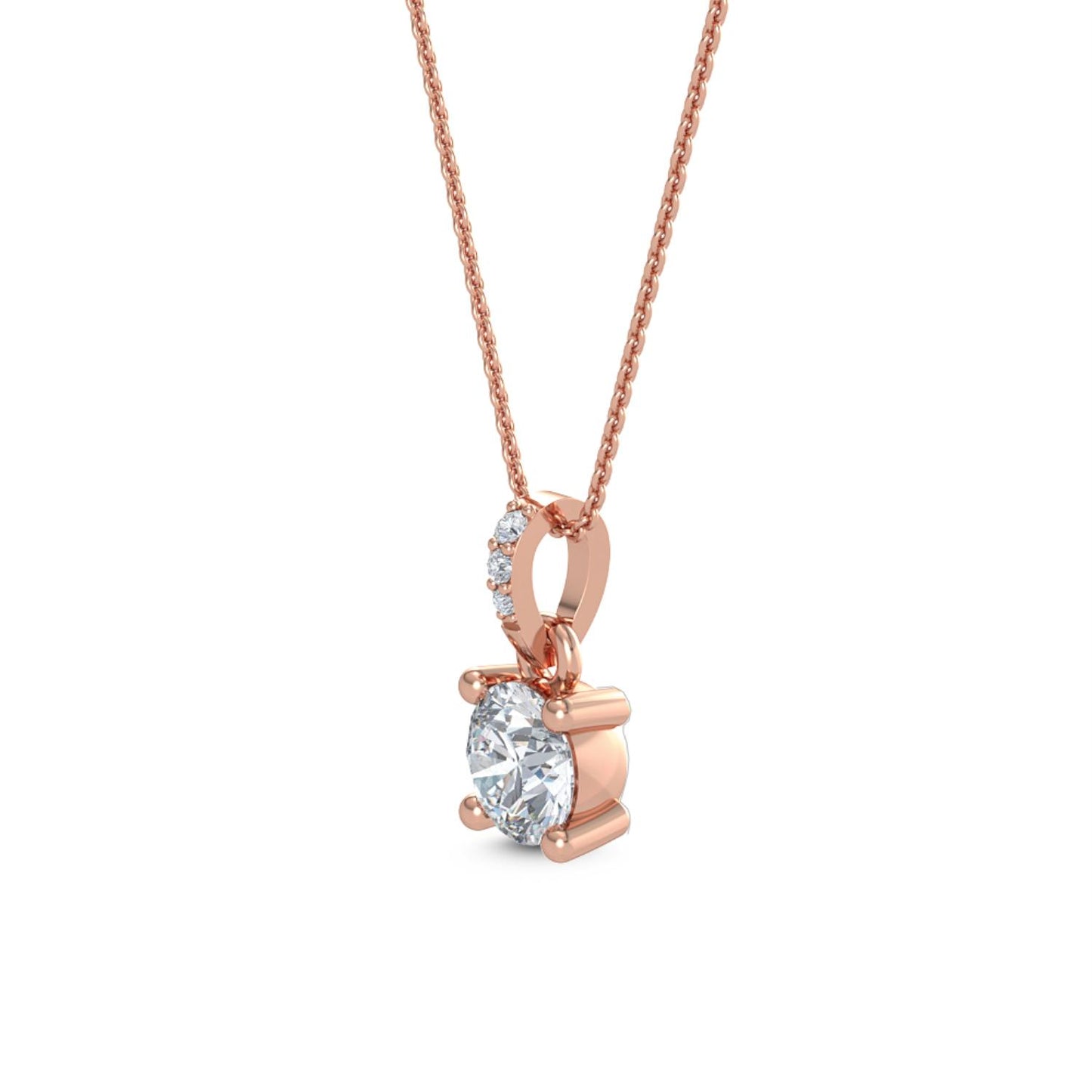 9K Rose Gold Lab Grown Diamond PENDANT 0.78 ctw P31591-0.75CT