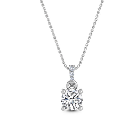 9K White Gold Lab Grown Diamond PENDANT 0.78 ctw P31591-0.75CT