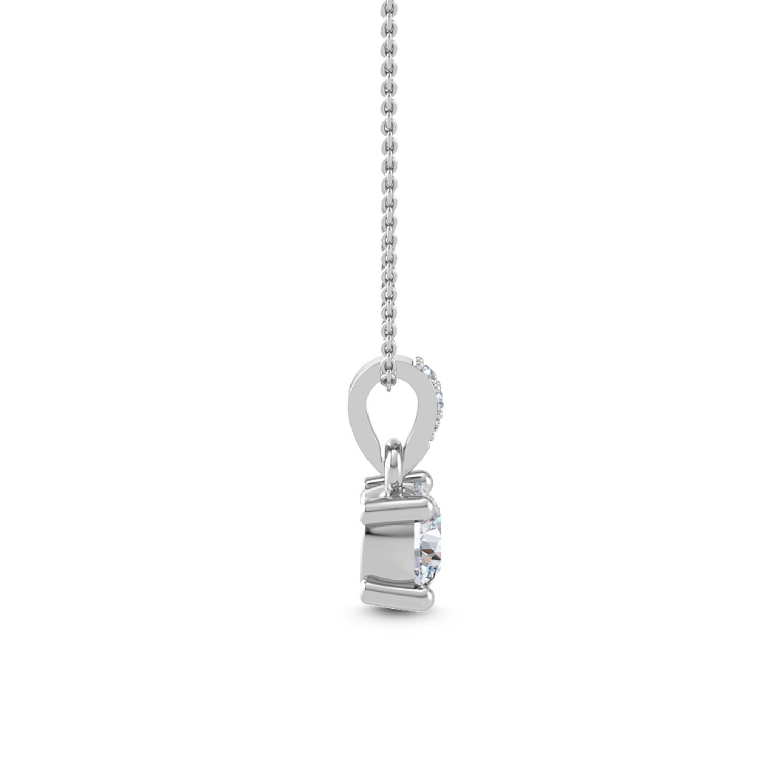 9K White Gold Lab Grown Diamond PENDANT 0.78 ctw P31591-0.75CT