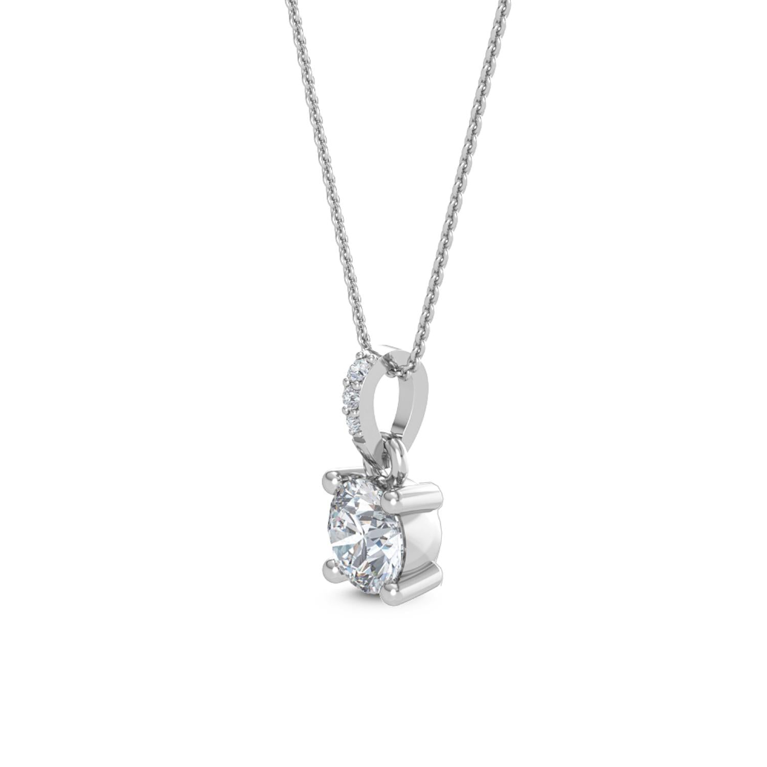 9K White Gold Lab Grown Diamond PENDANT 0.78 ctw P31591-0.75CT