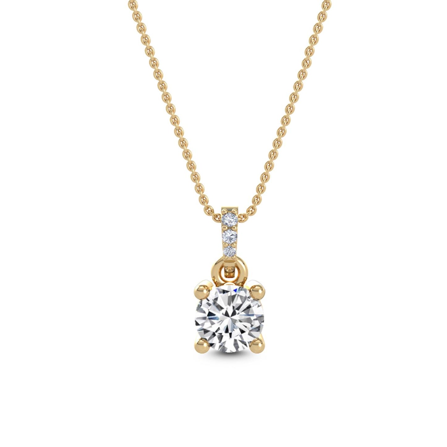 9K Yellow Gold Lab Grown Diamond PENDANT 0.78 ctw P31591-0.75CT