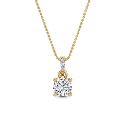 9K Yellow Gold Lab Grown Diamond PENDANT 0.78 ctw P31591-0.75CT