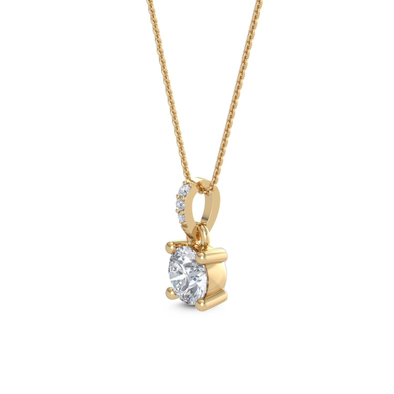 9K Yellow Gold Lab Grown Diamond PENDANT 0.78 ctw P31591-0.75CT