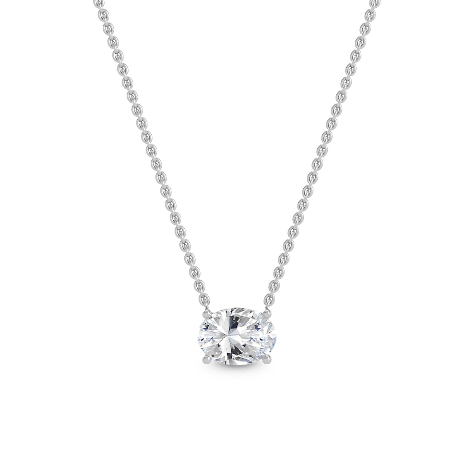 9K White Gold Lab Grown Diamond PENDANT 0.50 ctw P31603OV-0.50CT