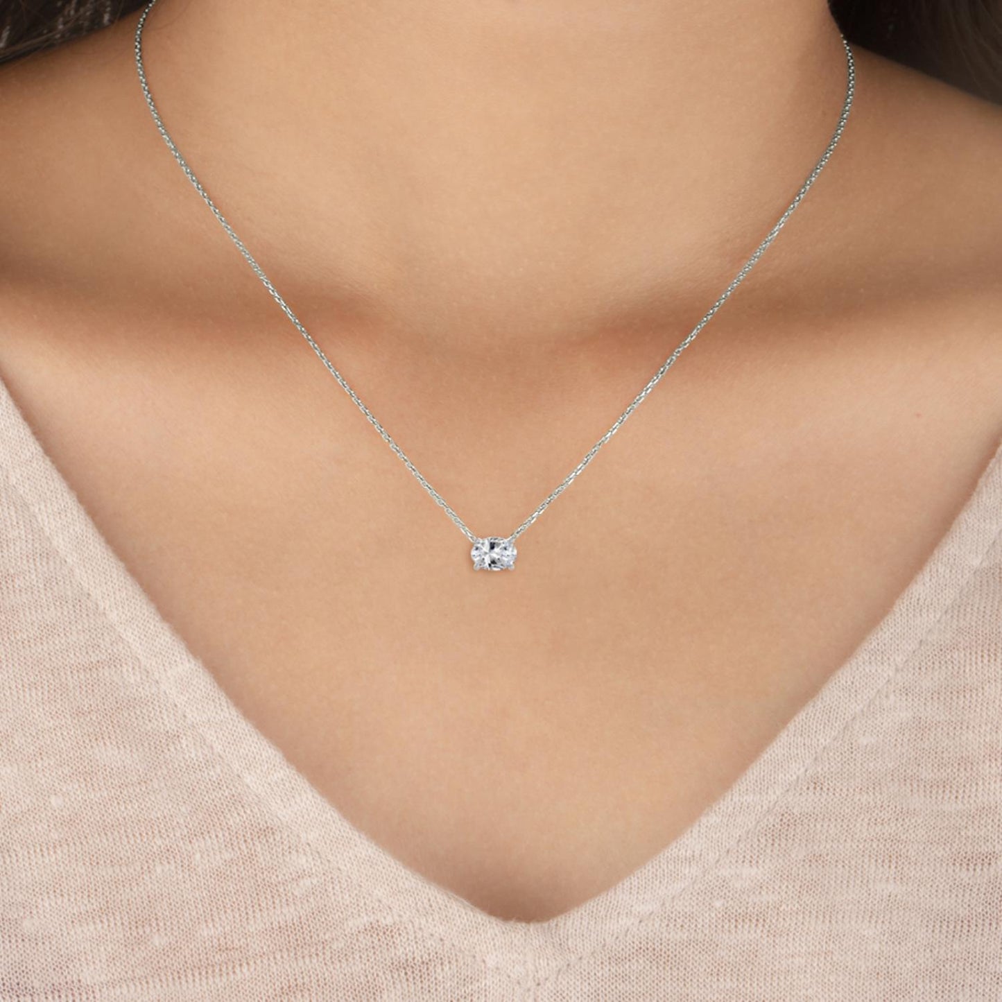 9K White Gold Lab Grown Diamond PENDANT 1.09 ctw P31603OV-1