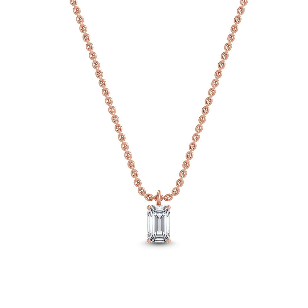 9K Rose Gold Lab Grown Diamond Solitaire Pendant1 ctw P31604EM-1