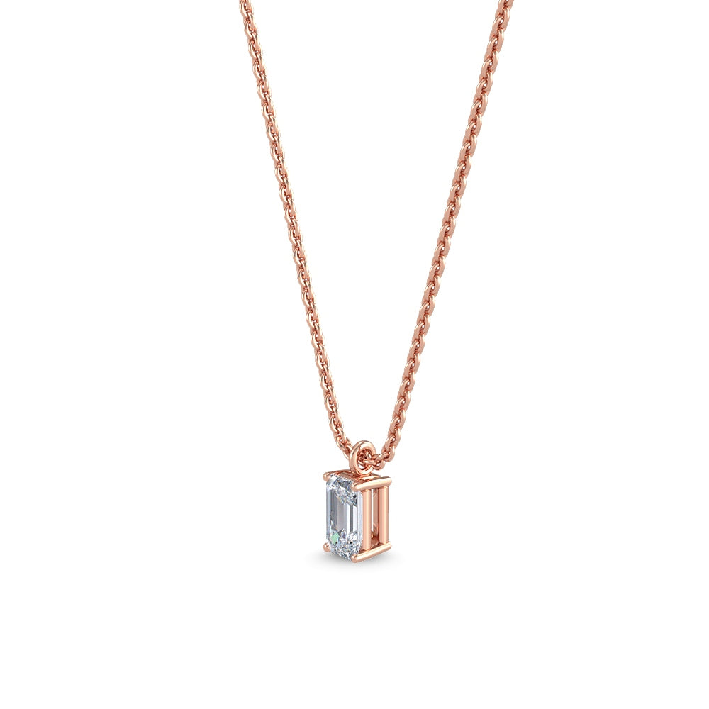 9K Rose Gold Lab Grown Diamond Solitaire Pendant1 ctw P31604EM-1