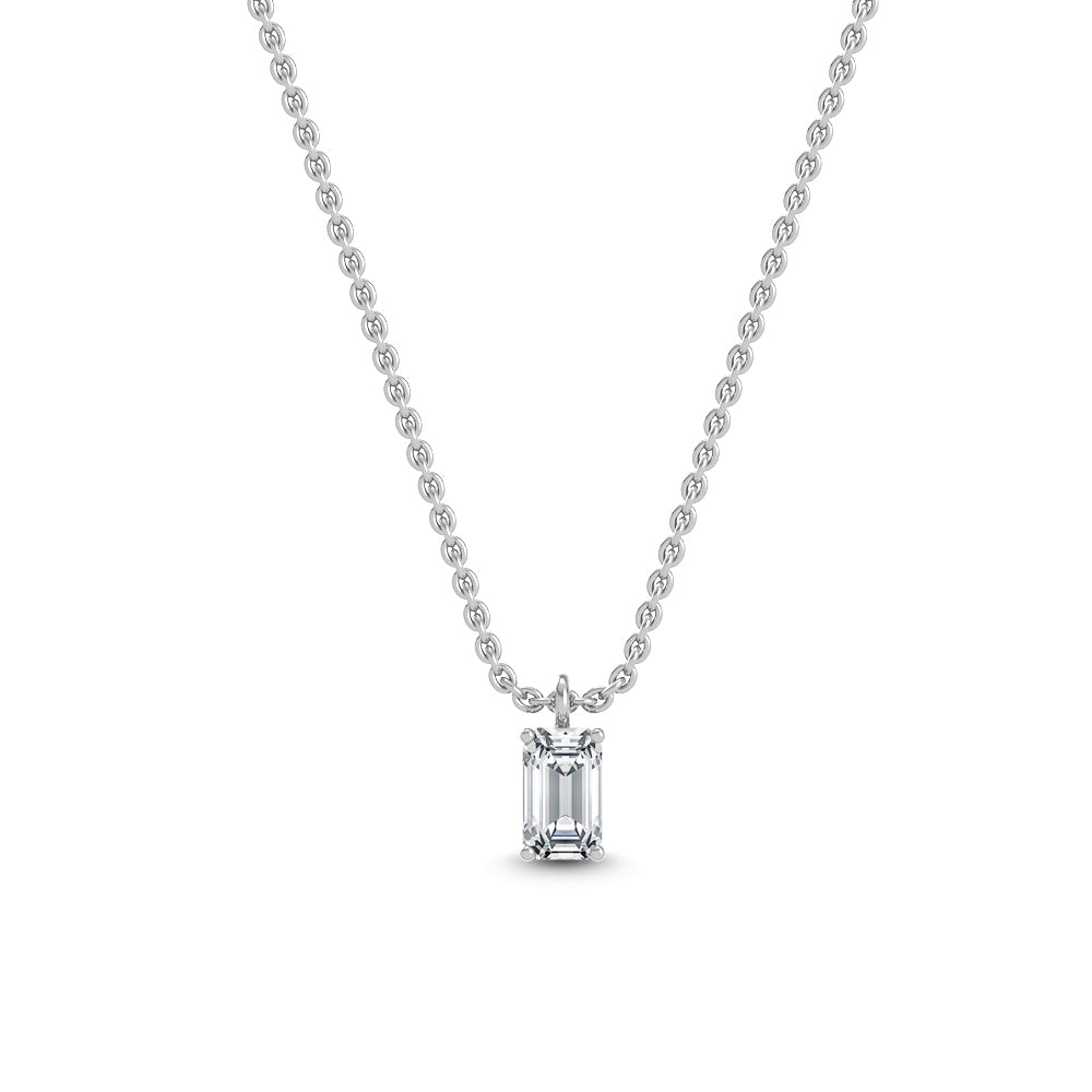 9K White Gold Lab Grown Diamond Solitaire Pendant1 ctw P31604EM-1
