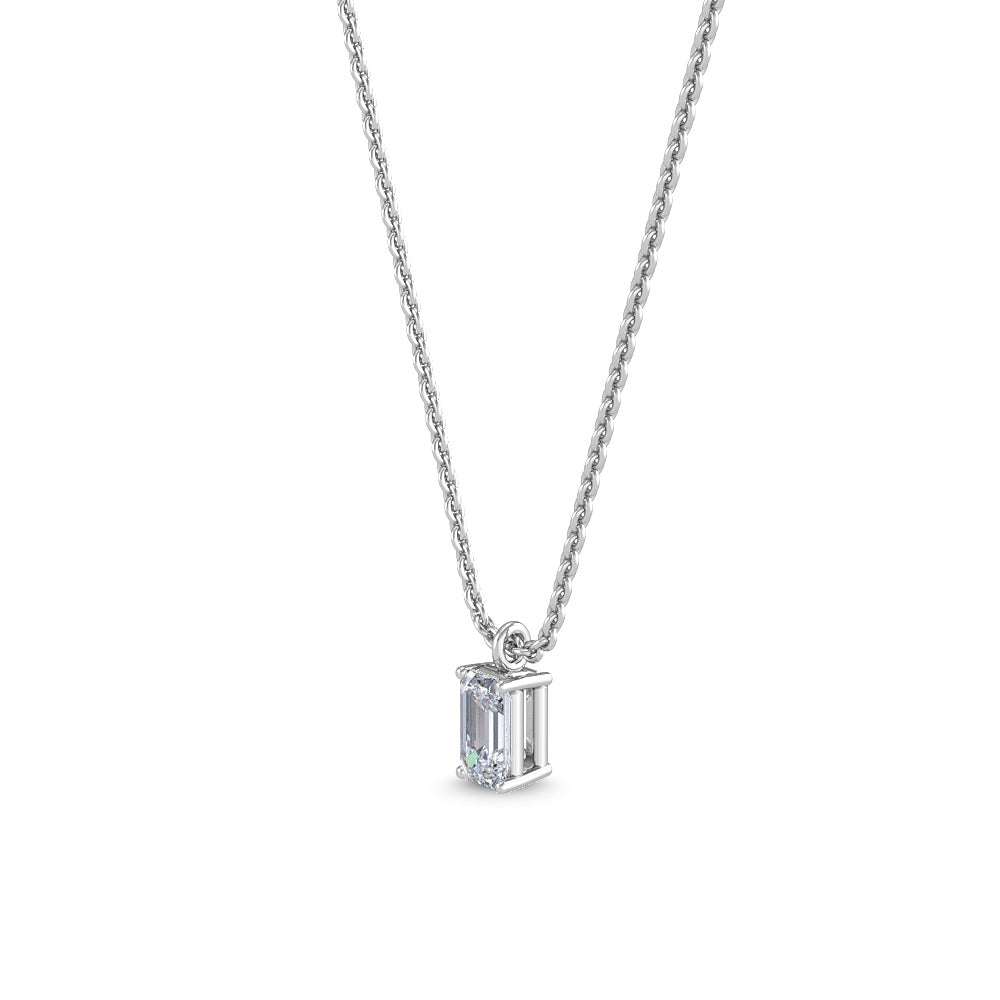 9K White Gold Lab Grown Diamond Solitaire Pendant1 ctw P31604EM-1