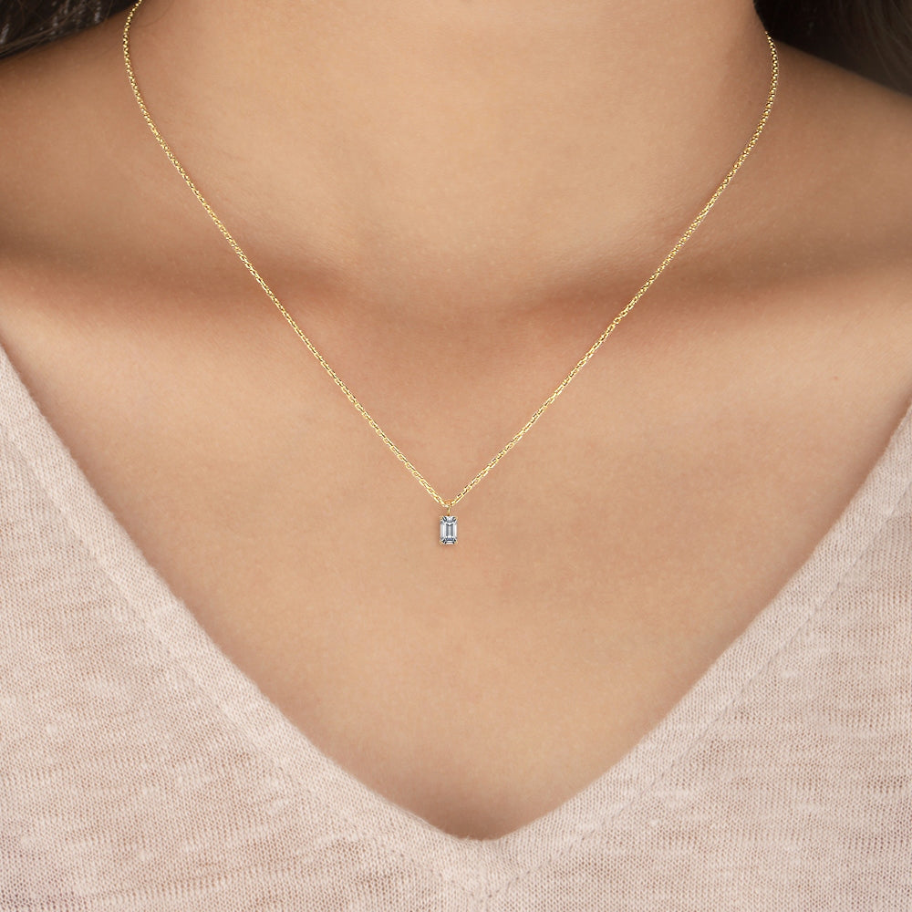 9K Yellow Gold Lab Grown Diamond Solitaire Pendant1 ctw P31604EM-1