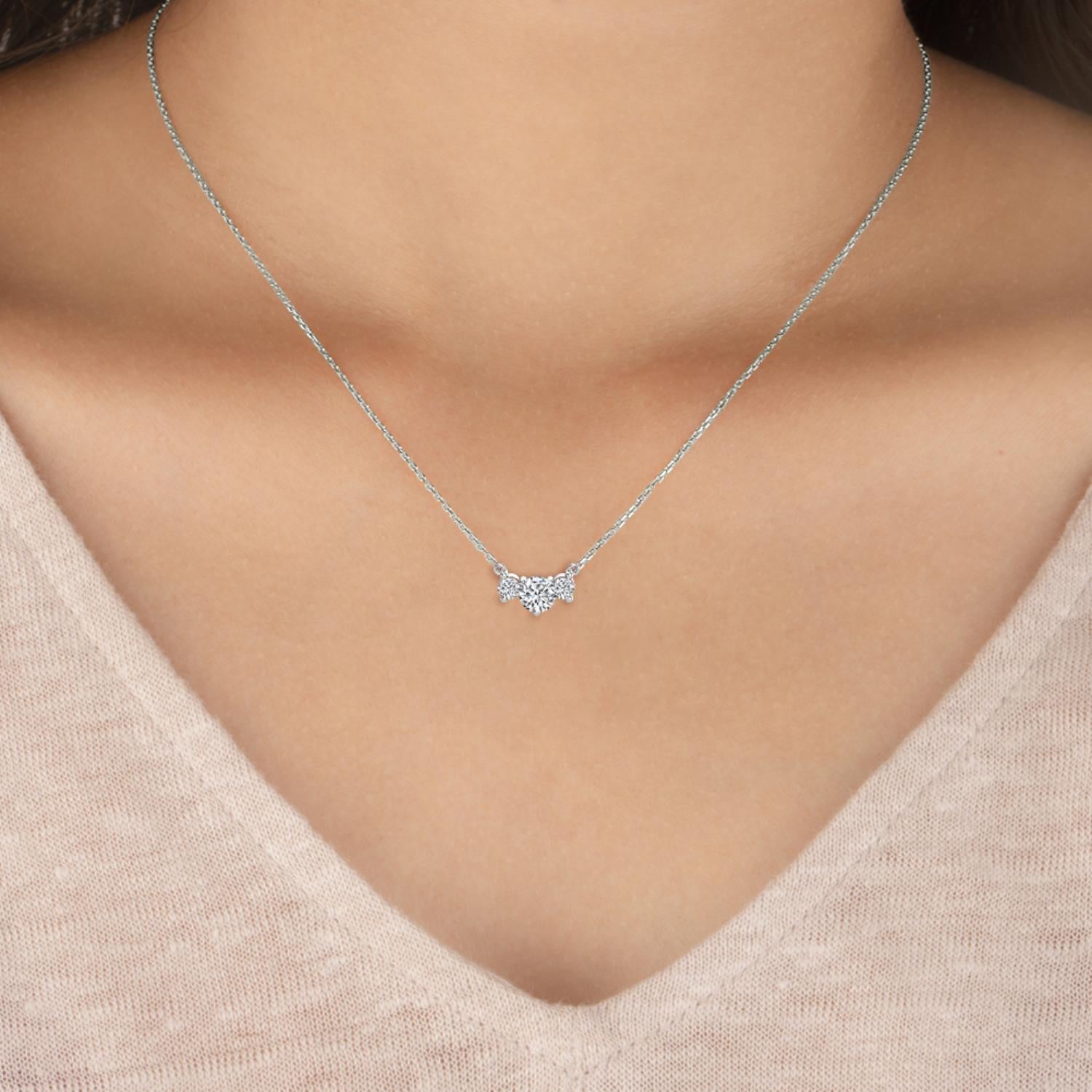 9K White Gold Lab Grown Diamond PENDANT 0.80 ctw P31608-0.75CT
