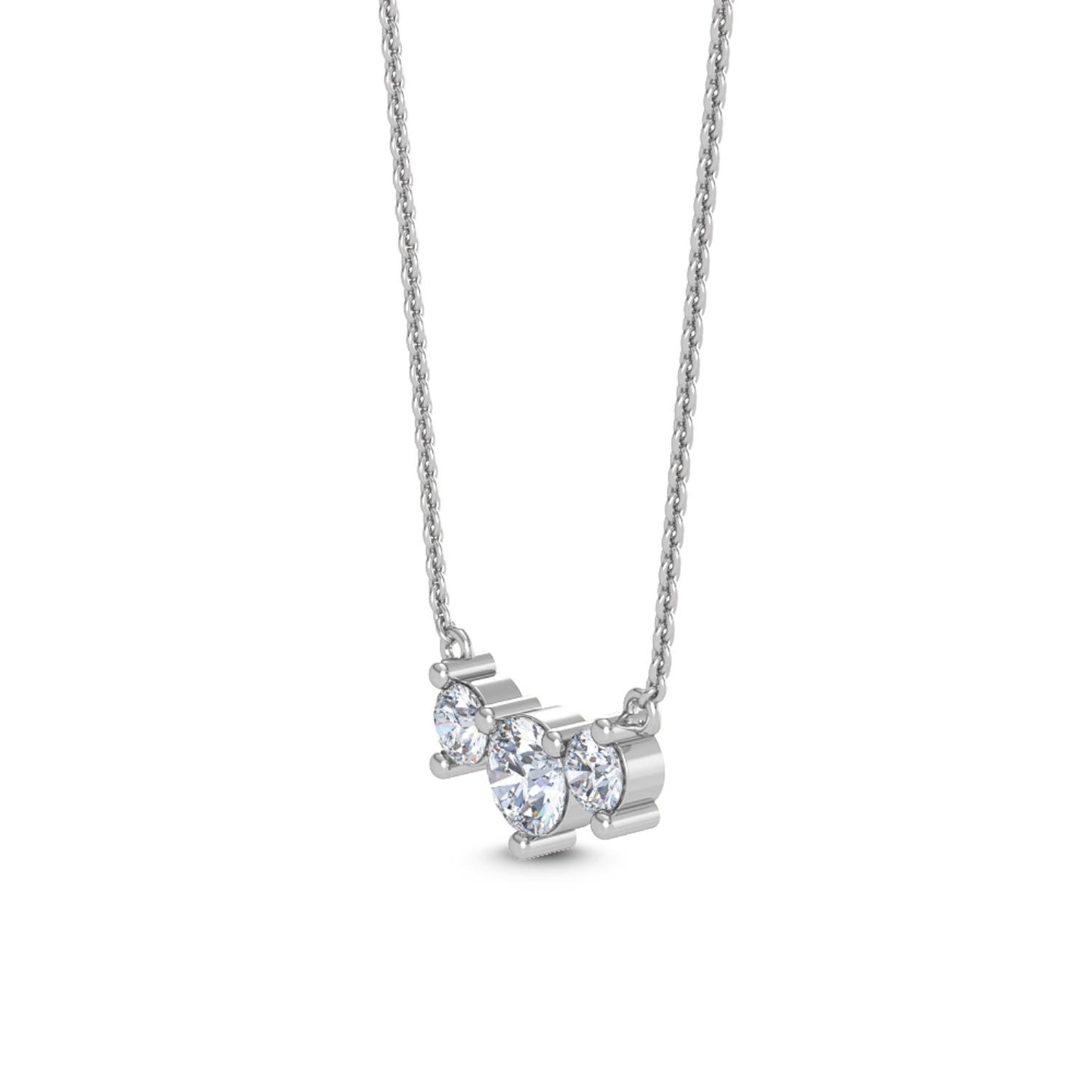 9K White Gold Lab Grown Diamond PENDANT 0.80 ctw P31608-0.75CT