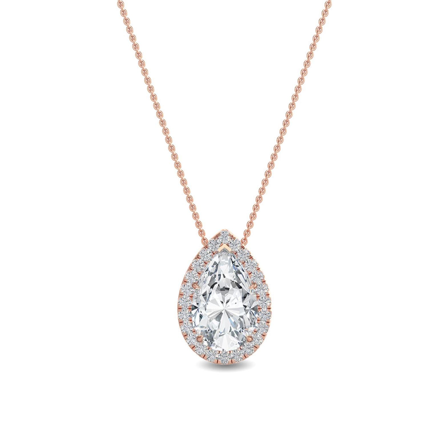 9K Rose Gold Lab Grown Diamond PENDANT 0.77 ctw P31624PE-0.75CT