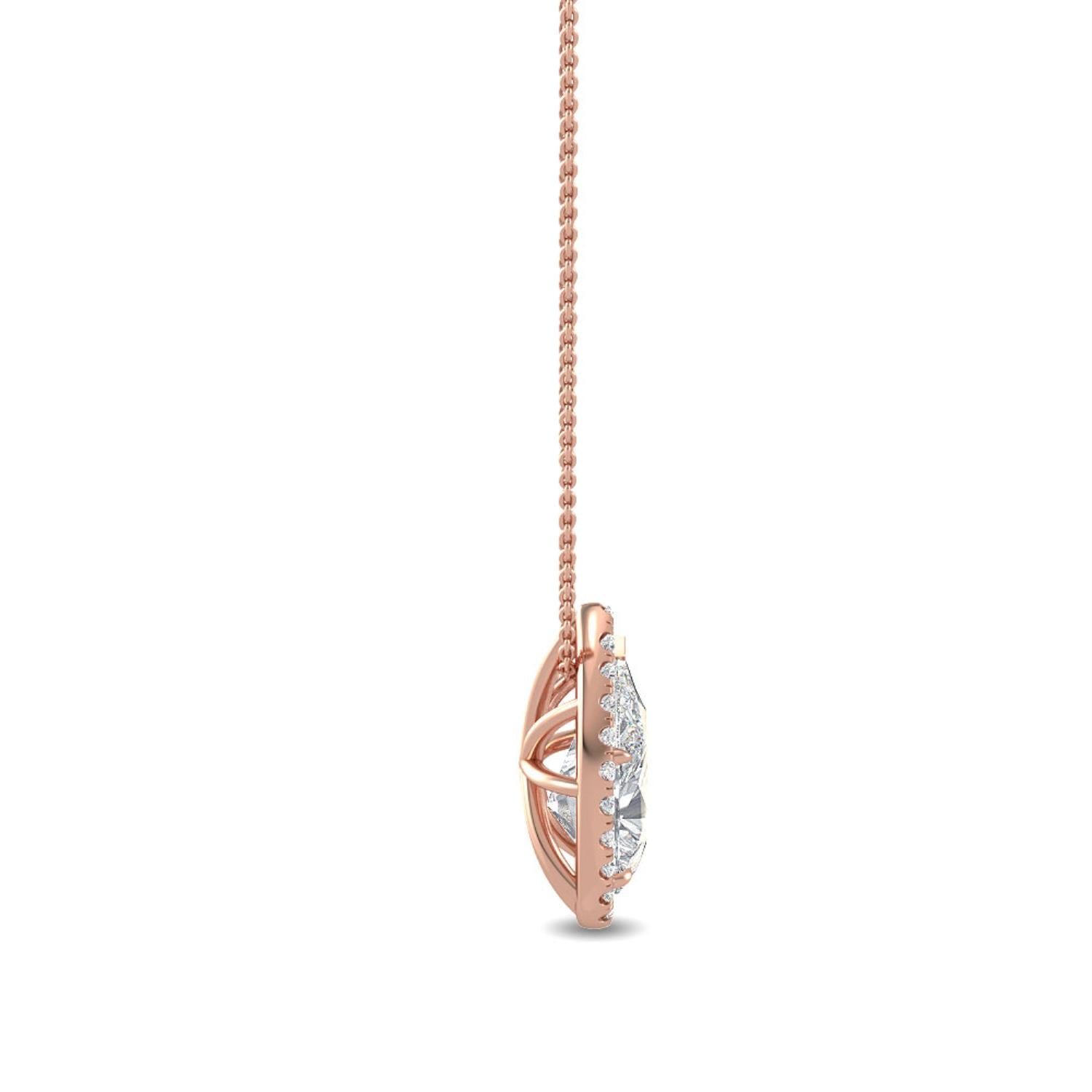 9K Rose Gold Lab Grown Diamond PENDANT 0.77 ctw P31624PE-0.75CT