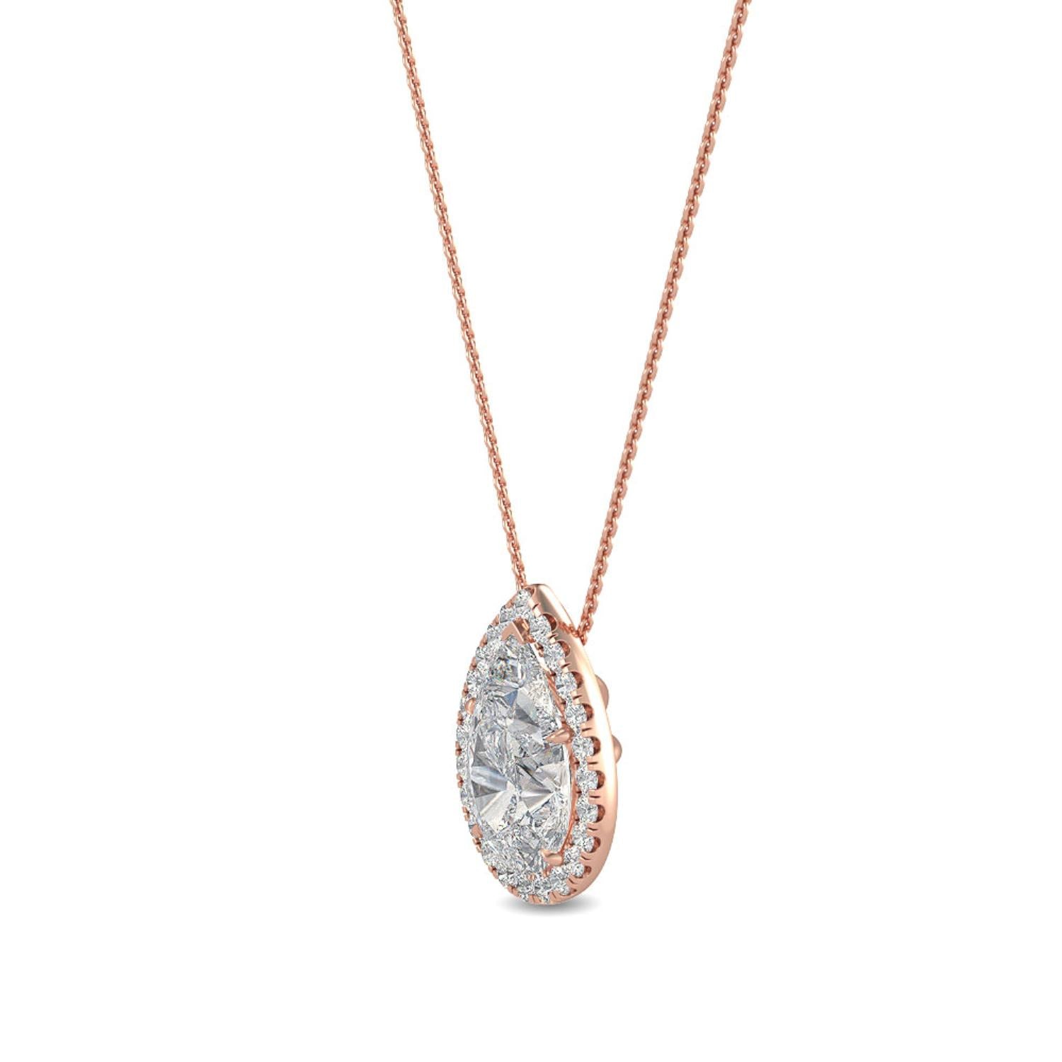 9K Rose Gold Lab Grown Diamond PENDANT 0.77 ctw P31624PE-0.75CT