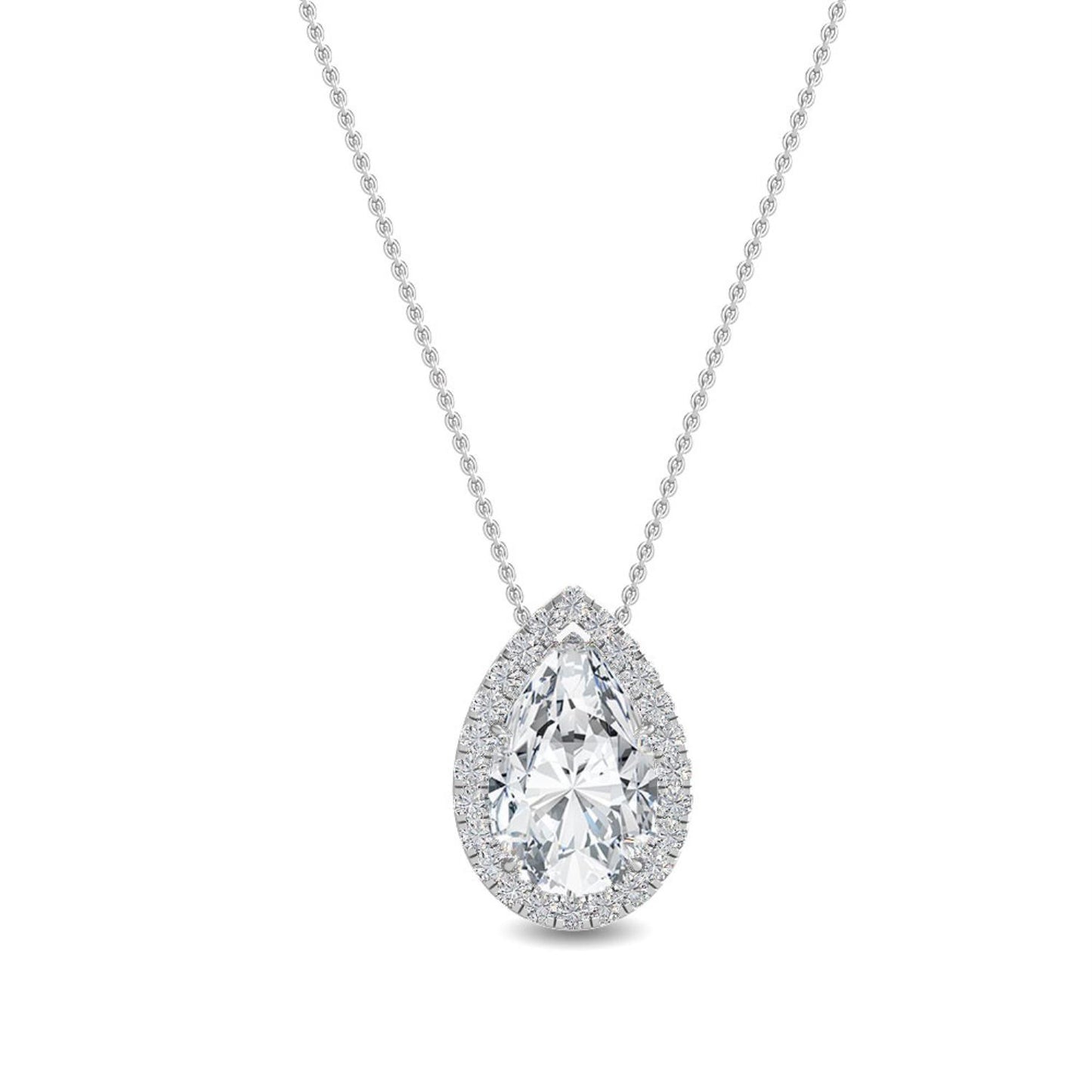 9K White Gold Lab Grown Diamond PENDANT 0.77 ctw P31624PE-0.75CT
