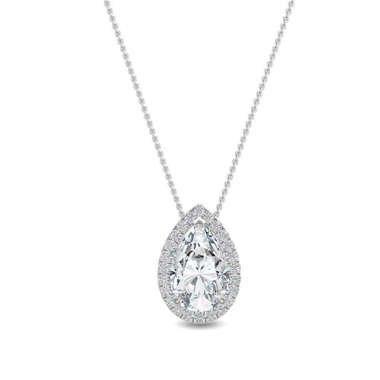9K White Gold Lab Grown Diamond PENDANT 0.77 ctw P31624PE-0.75CT