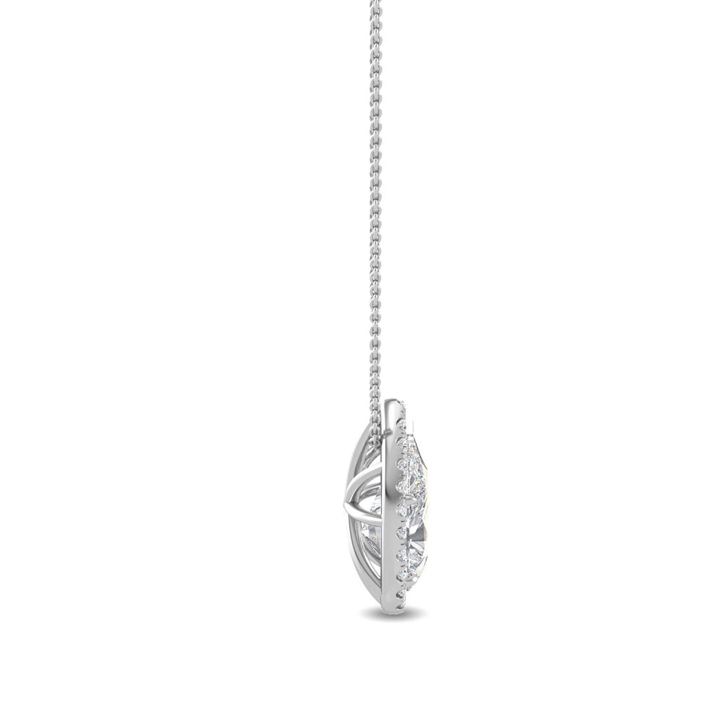 9K White Gold Lab Grown Diamond PENDANT 0.77 ctw P31624PE-0.75CT