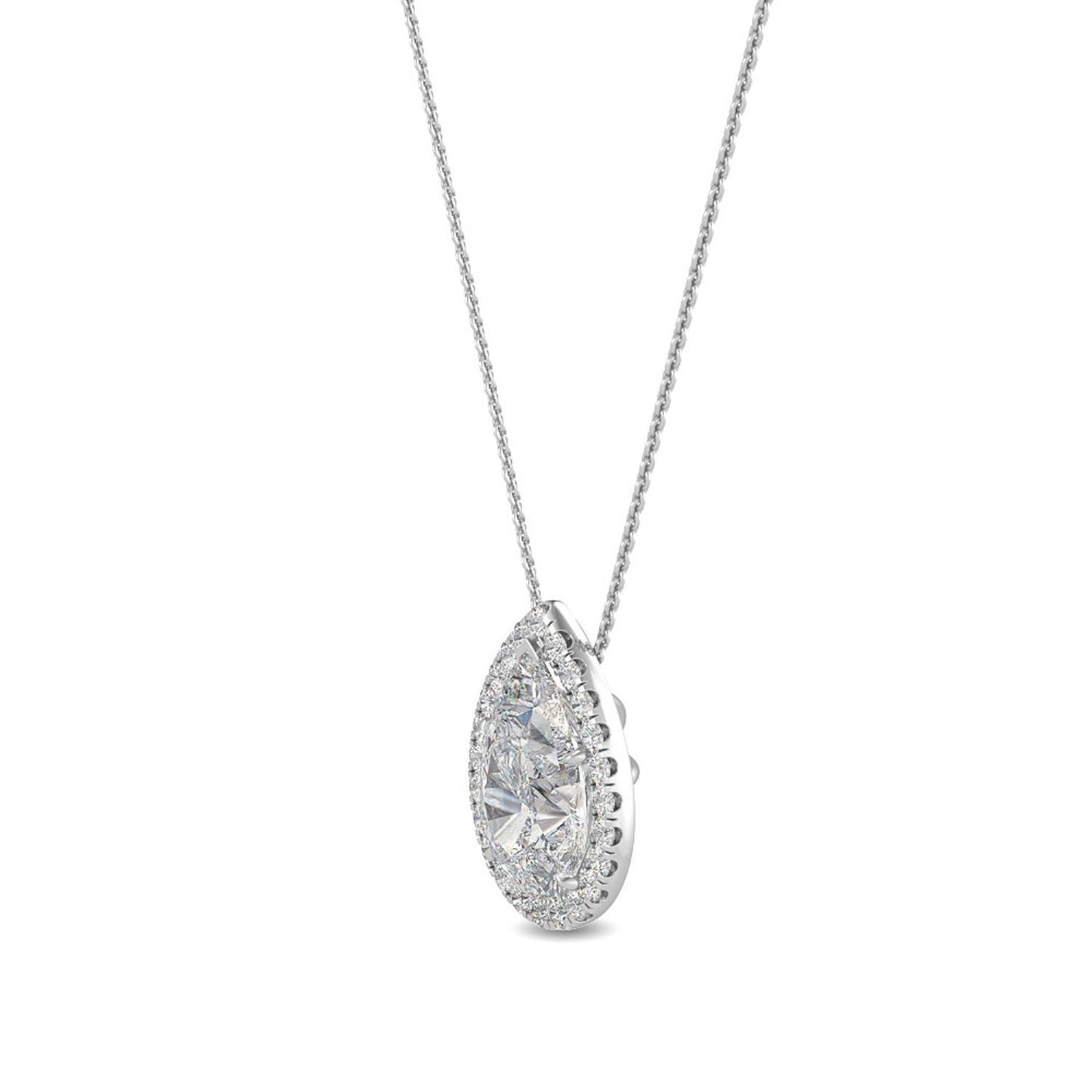 9K White Gold Lab Grown Diamond PENDANT 0.77 ctw P31624PE-0.75CT