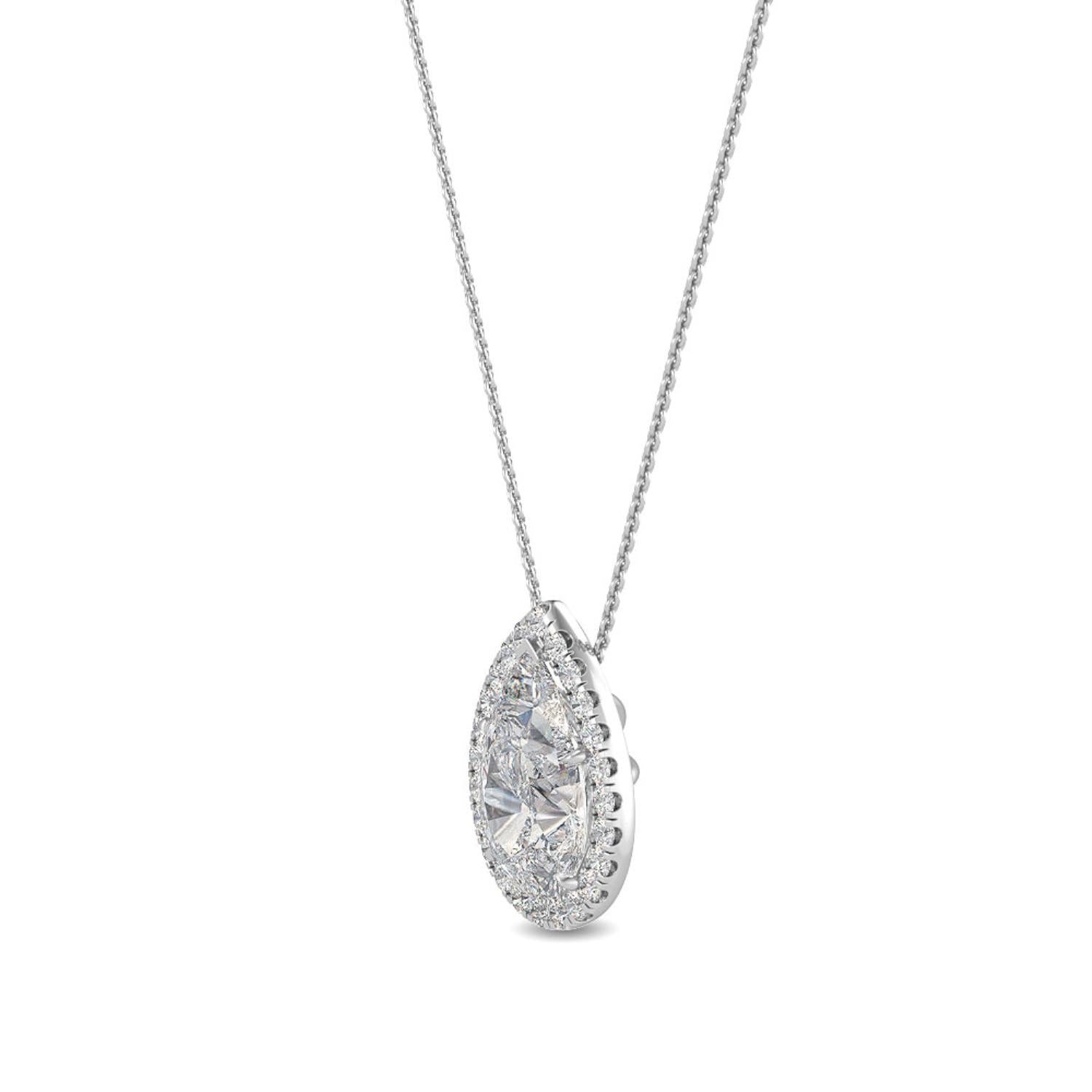 9K White Gold Lab Grown Diamond PENDANT 0.77 ctw P31624PE-0.75CT