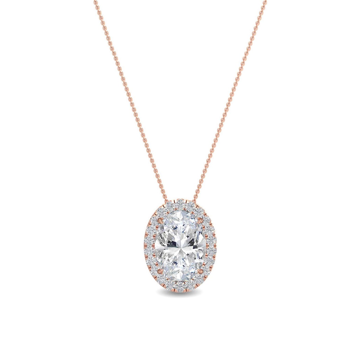 9K Rose Gold Lab Grown Diamond PENDANT 0.80 ctw P31625OV-0.75CT