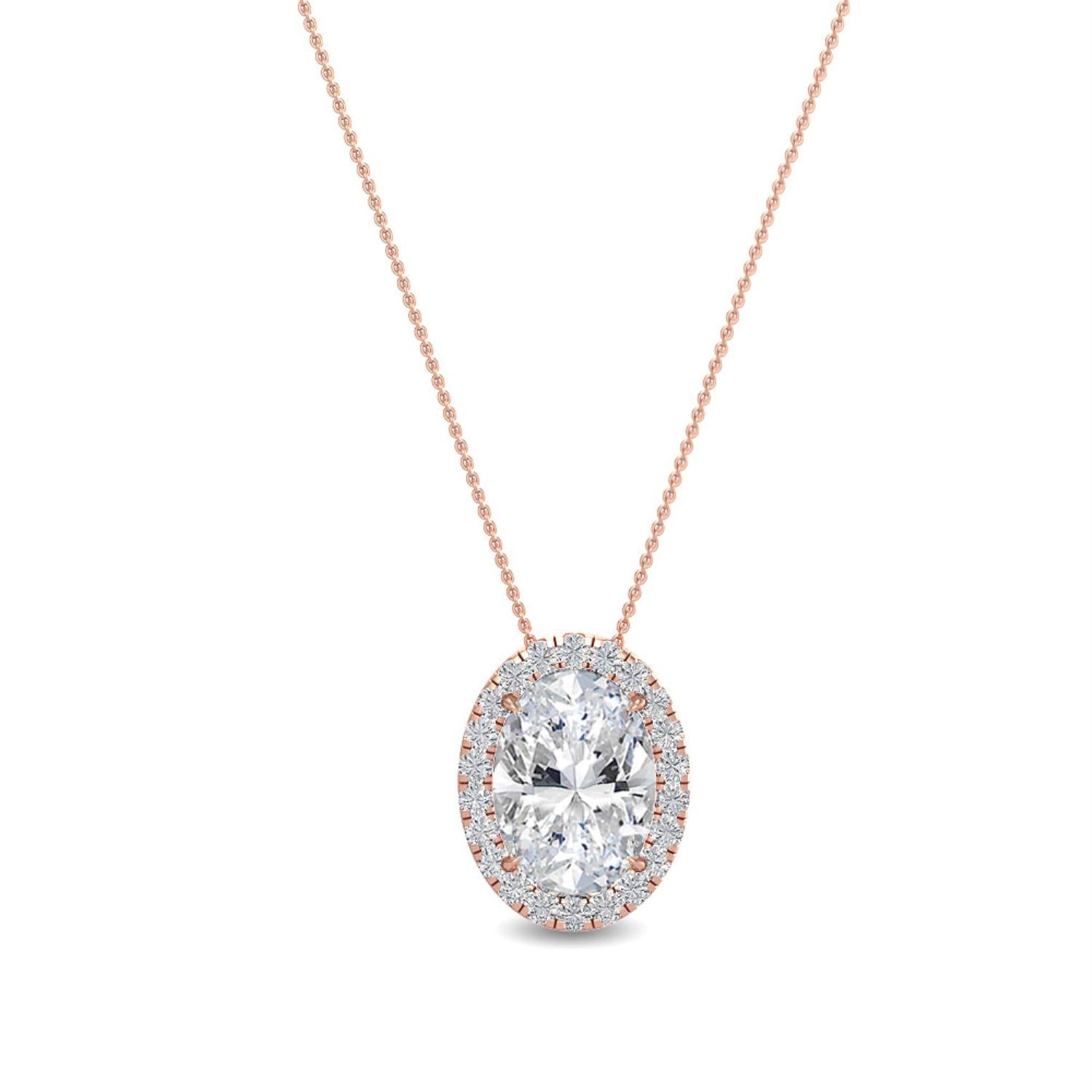 9K Rose Gold Lab Grown Diamond PENDANT 0.80 ctw P31625OV-0.75CT