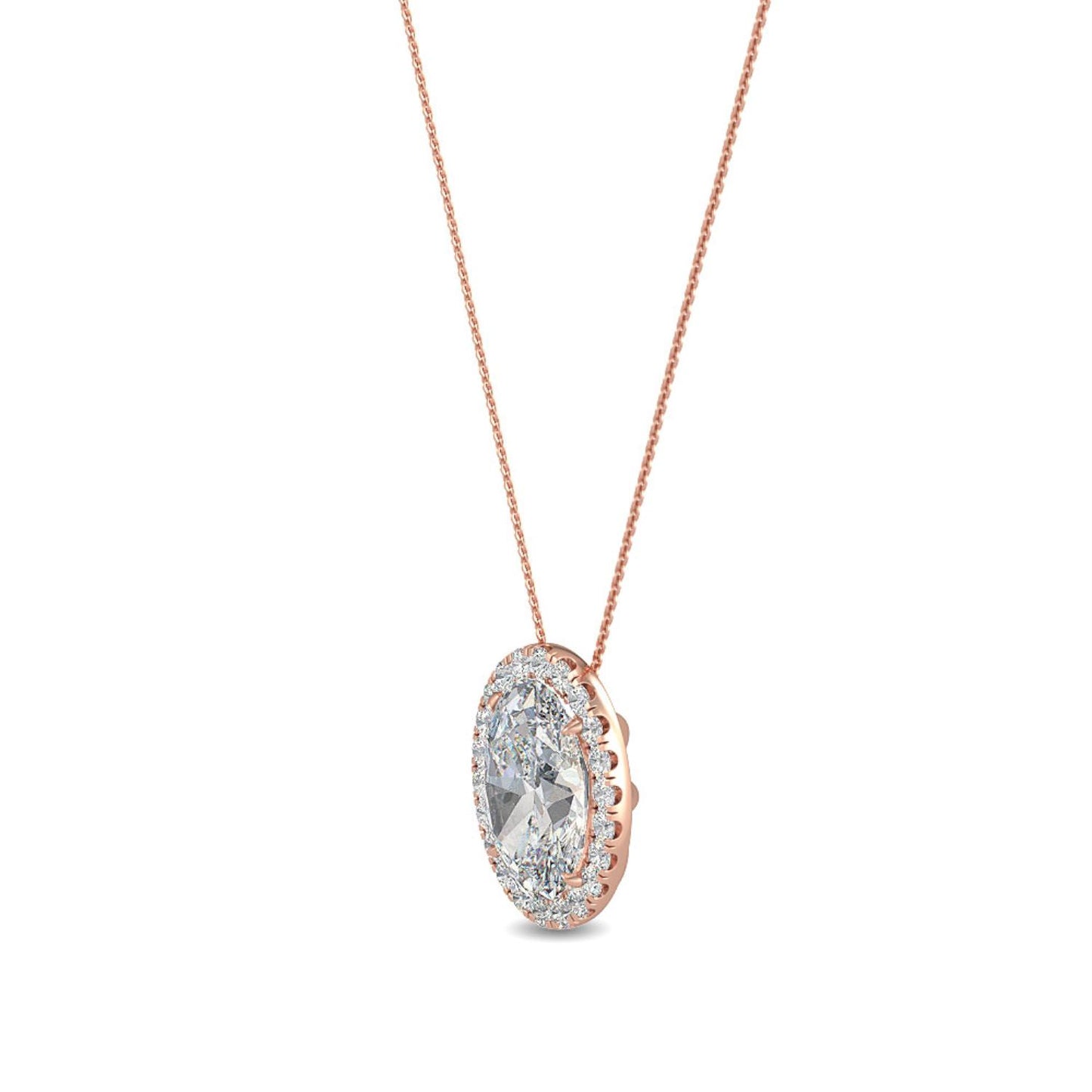 9K Rose Gold Lab Grown Diamond PENDANT 0.80 ctw P31625OV-0.75CT