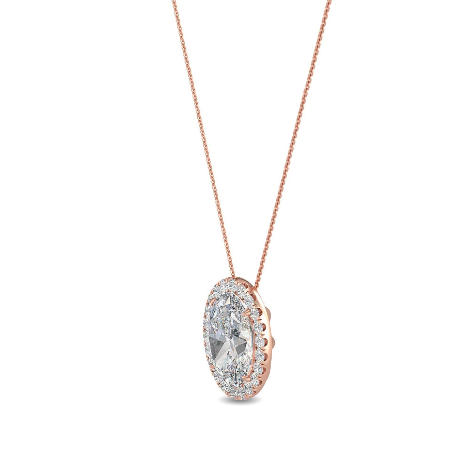9K Rose Gold Lab Grown Diamond PENDANT 0.80 ctw P31625OV-0.75CT