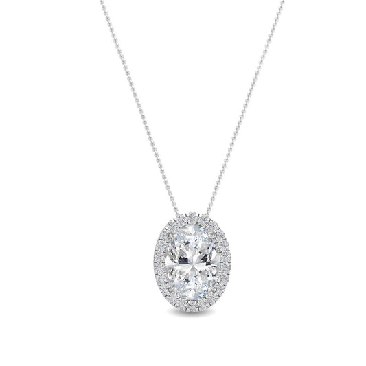 9K White Gold Lab Grown Diamond PENDANT 0.80 ctw P31625OV-0.75CT