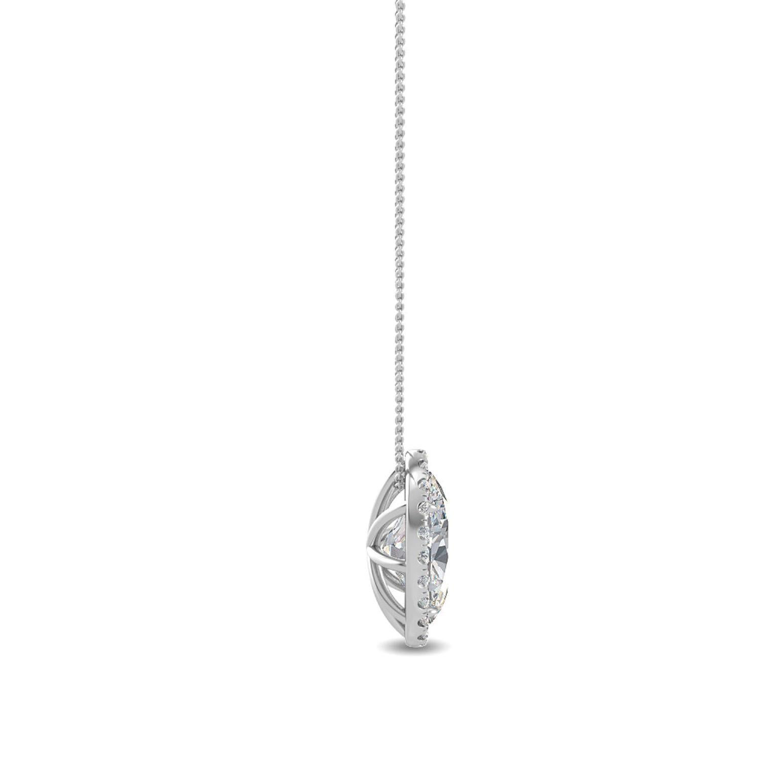 9K White Gold Lab Grown Diamond PENDANT 0.80 ctw P31625OV-0.75CT