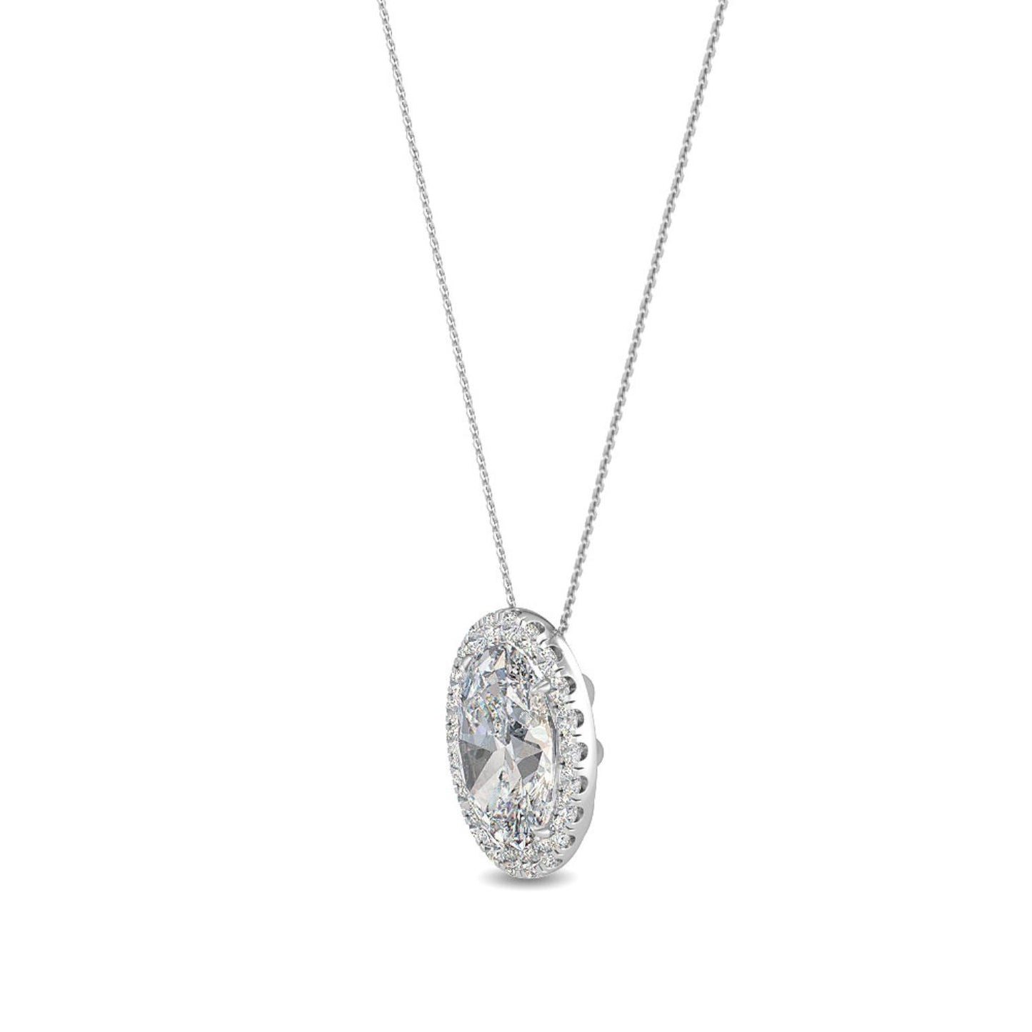 9K White Gold Lab Grown Diamond PENDANT 0.80 ctw P31625OV-0.75CT