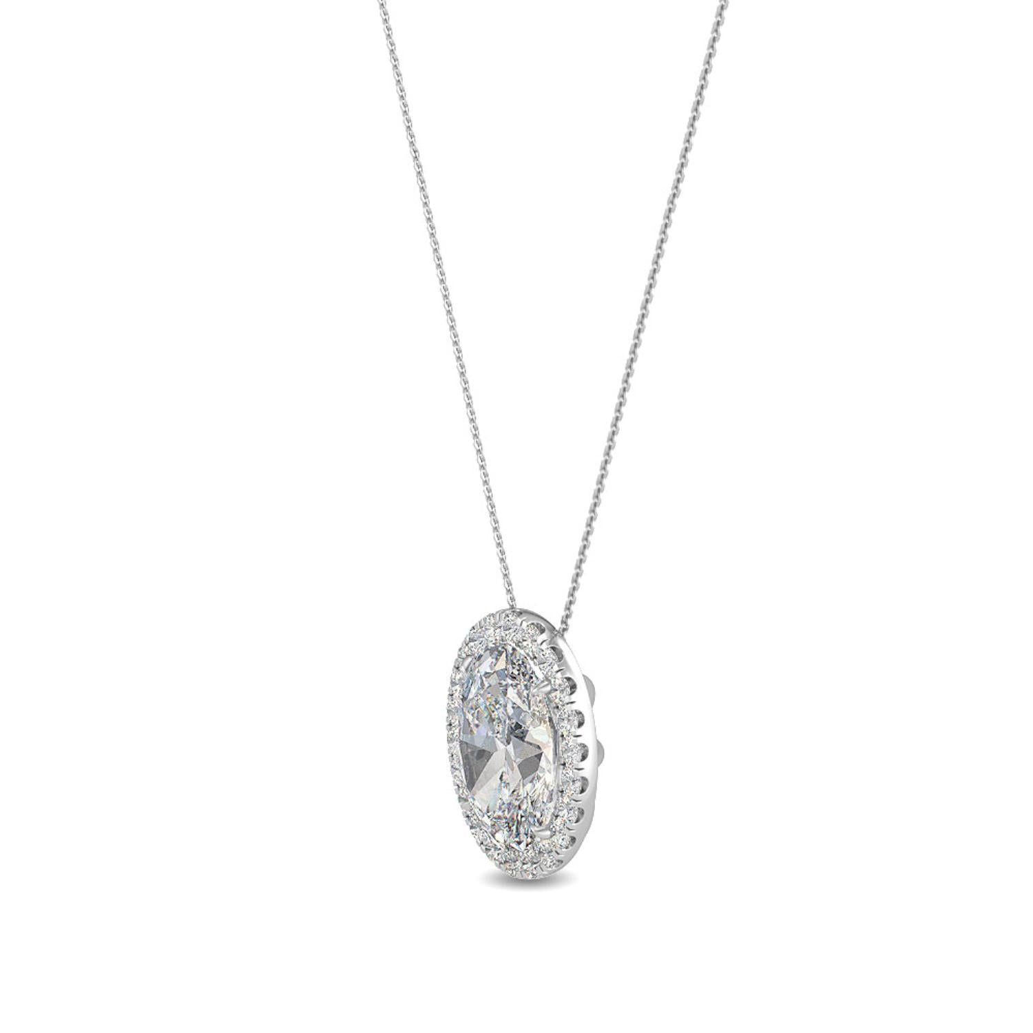 9K White Gold Lab Grown Diamond PENDANT 0.80 ctw P31625OV-0.75CT