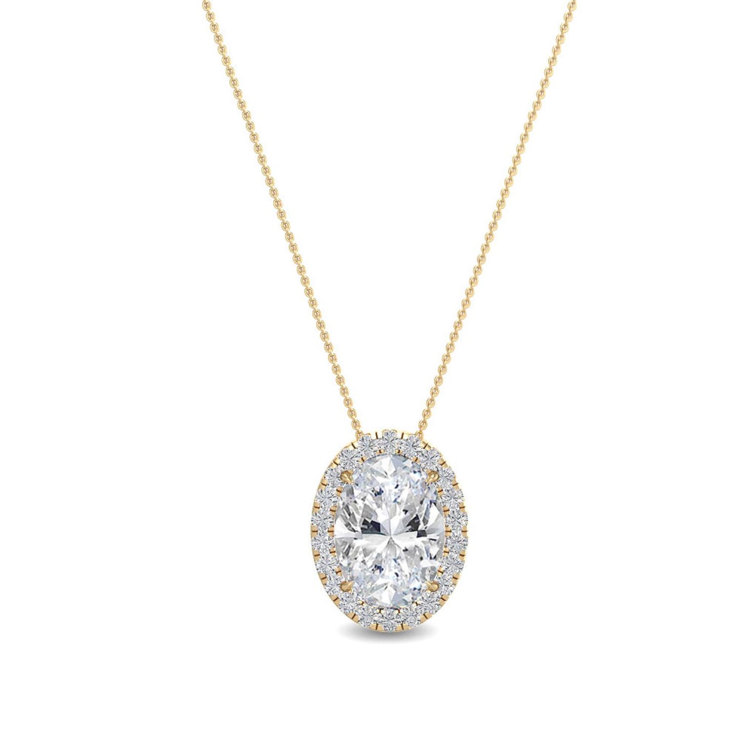 9K Yellow Gold Lab Grown Diamond PENDANT 0.80 ctw P31625OV-0.75CT