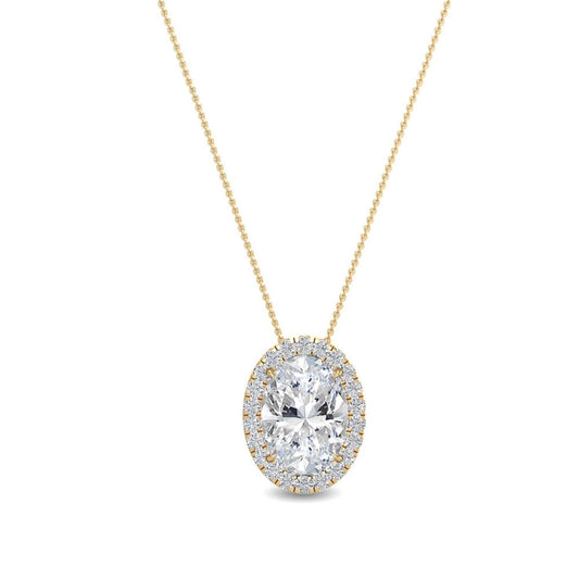 9K Yellow Gold Lab Grown Diamond PENDANT 0.80 ctw P31625OV-0.75CT