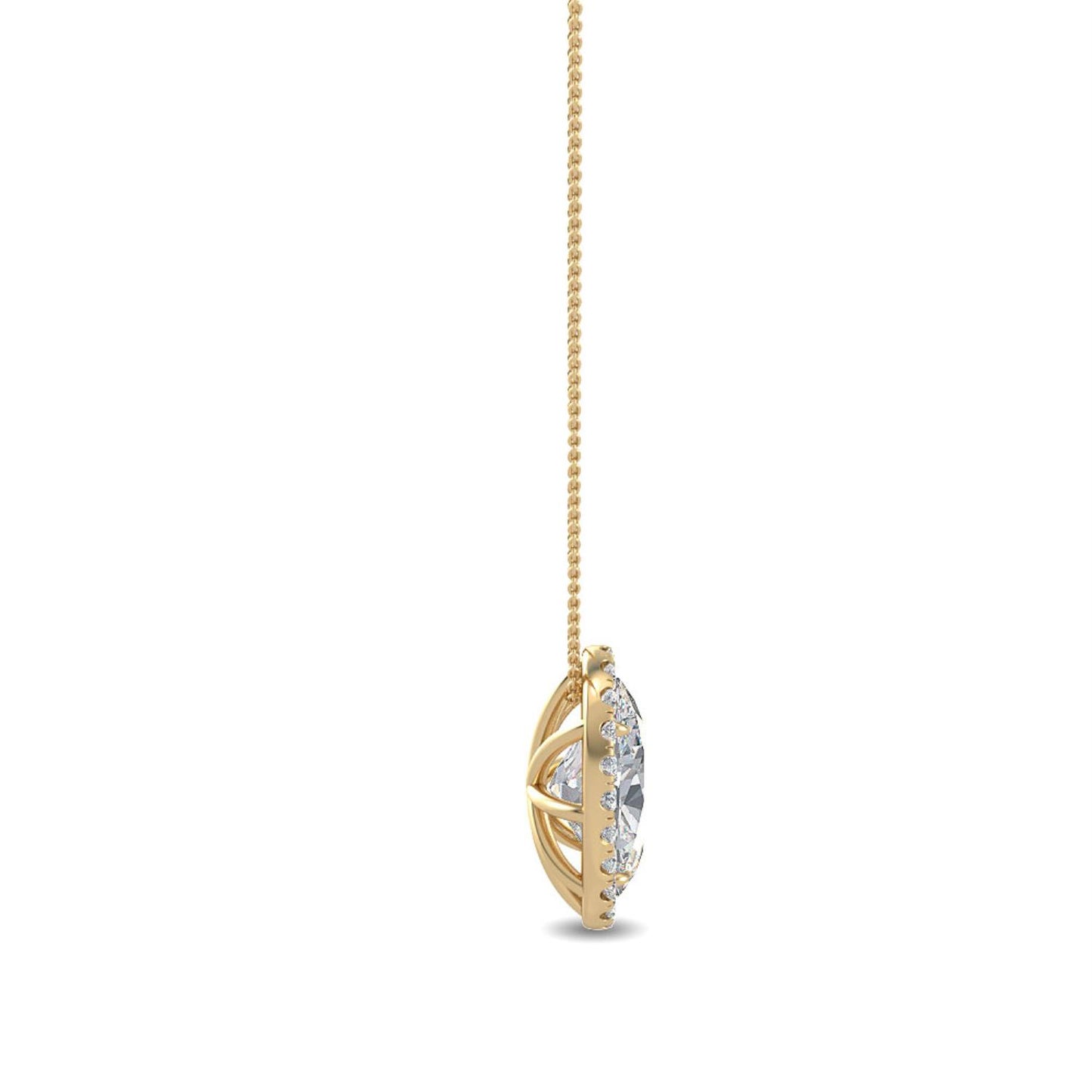 9K Yellow Gold Lab Grown Diamond PENDANT 0.80 ctw P31625OV-0.75CT