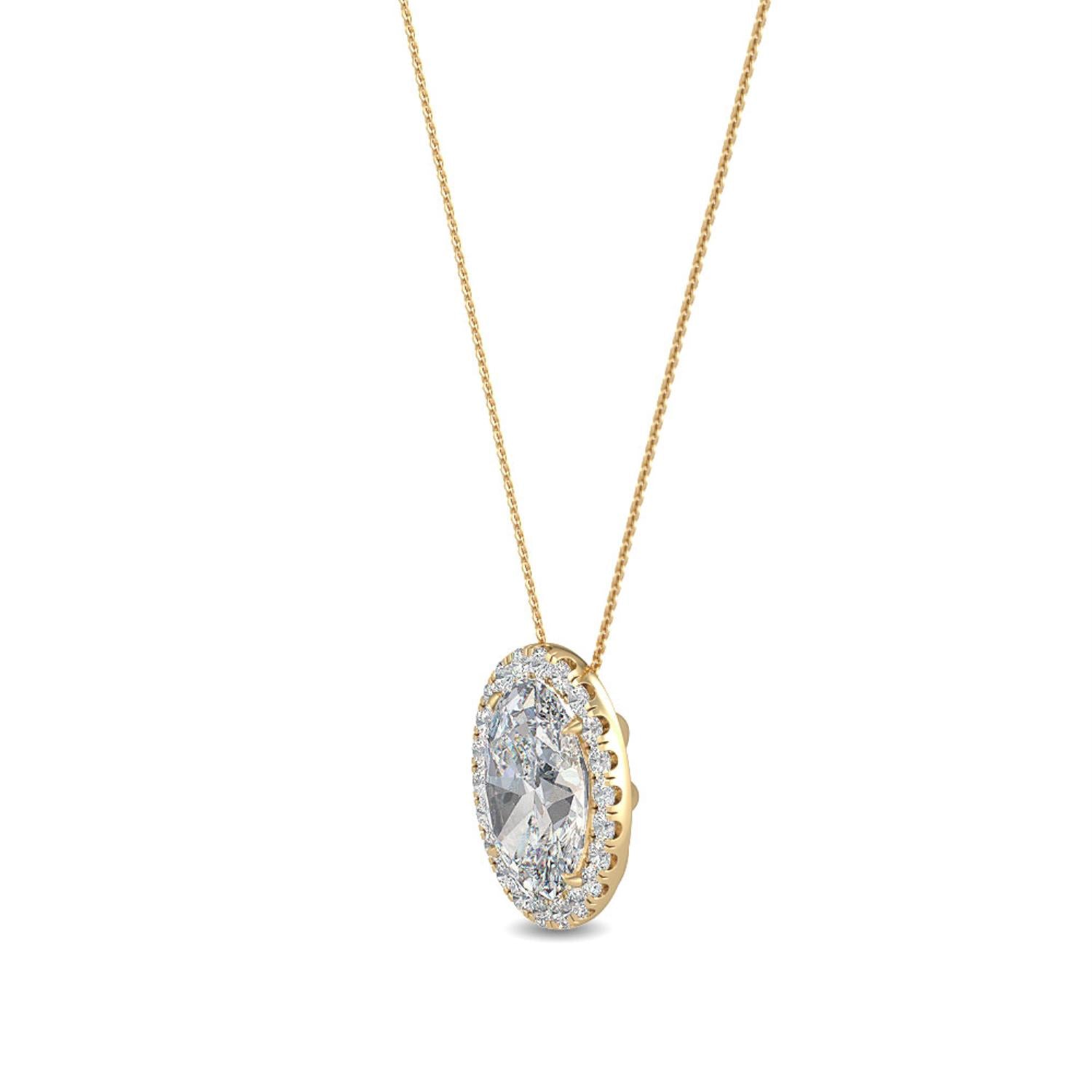 9K Yellow Gold Lab Grown Diamond PENDANT 0.80 ctw P31625OV-0.75CT
