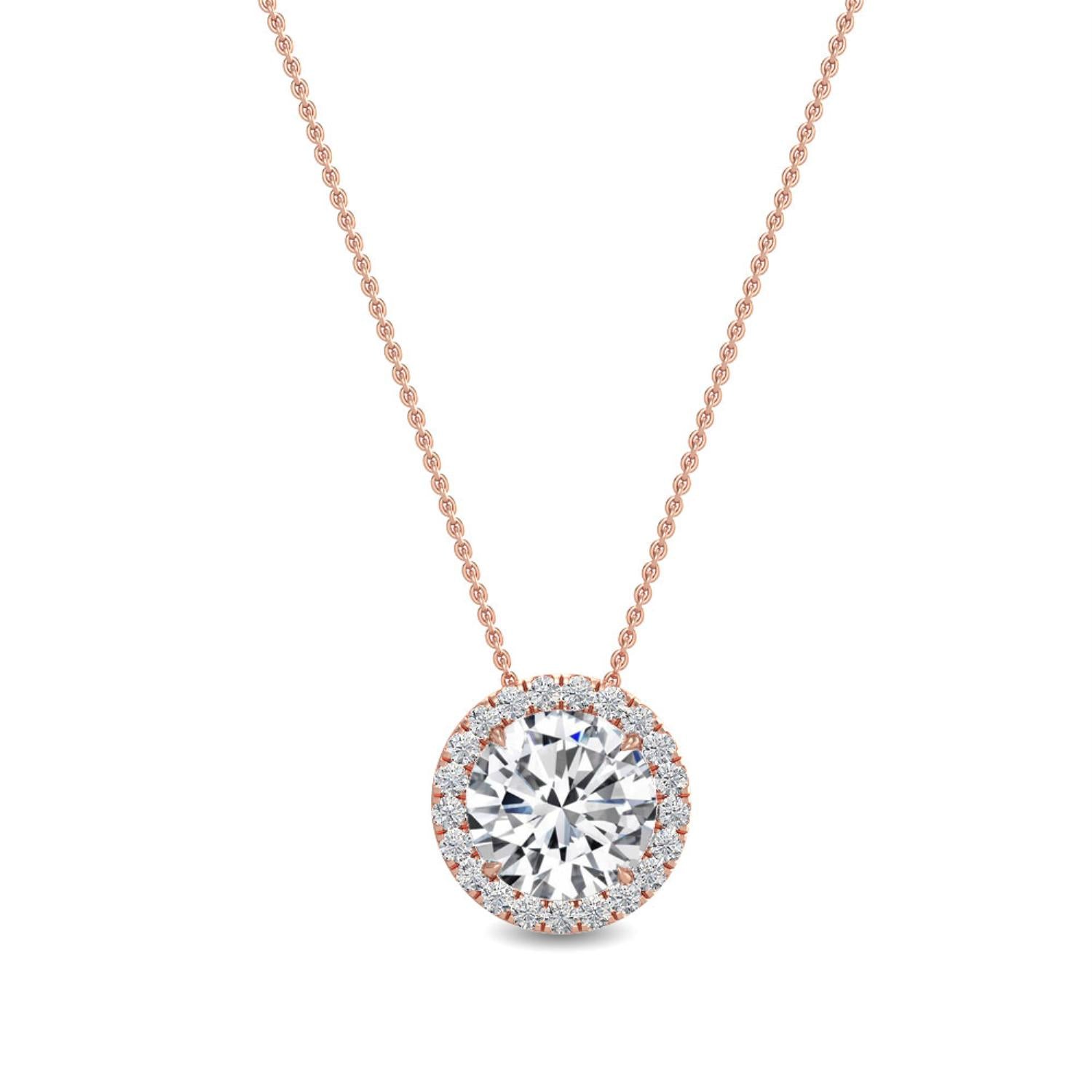 9K Rose Gold Lab Grown Diamond PENDANT 0.68 ctw P31626-0.68CT