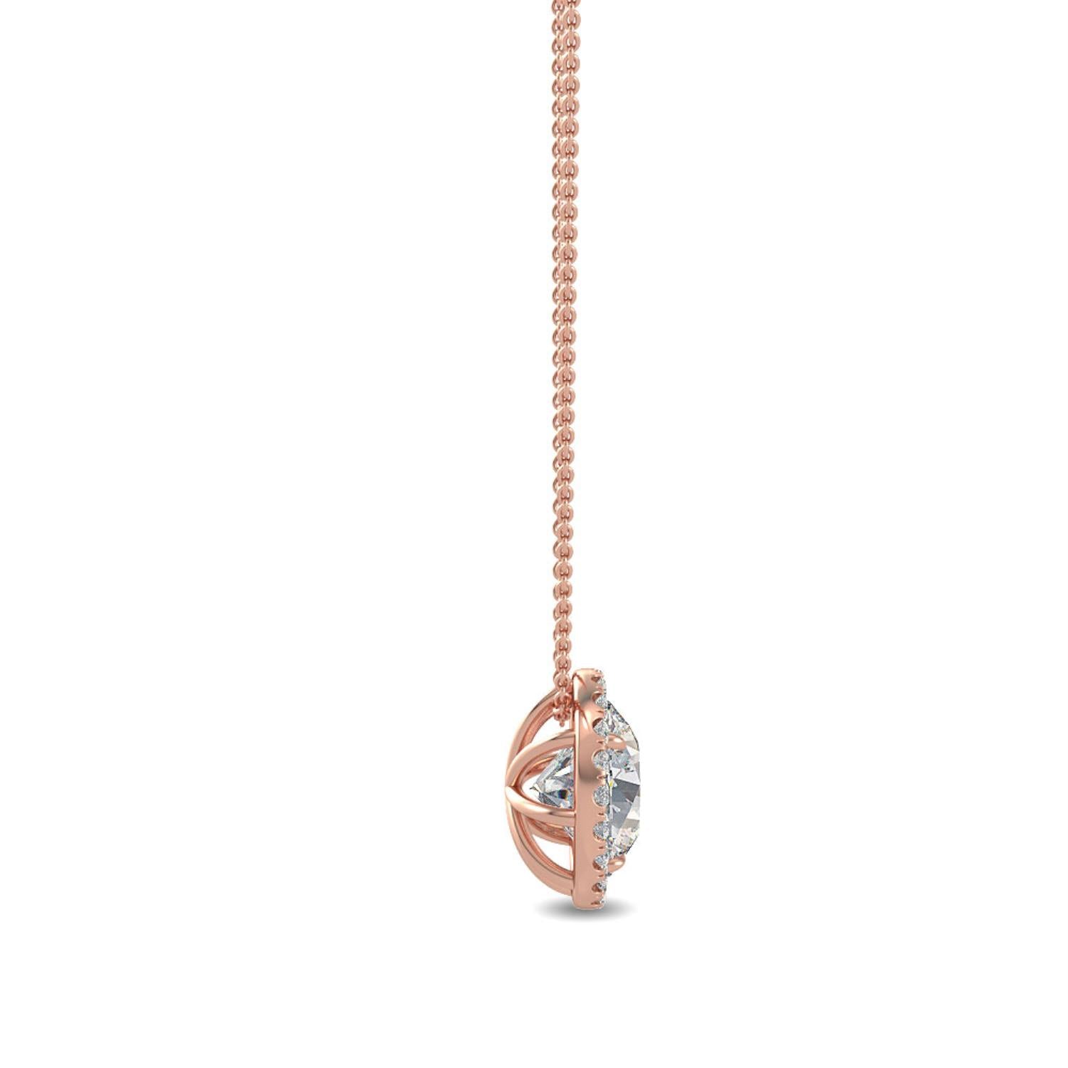 9K Rose Gold Lab Grown Diamond PENDANT 0.68 ctw P31626-0.68CT